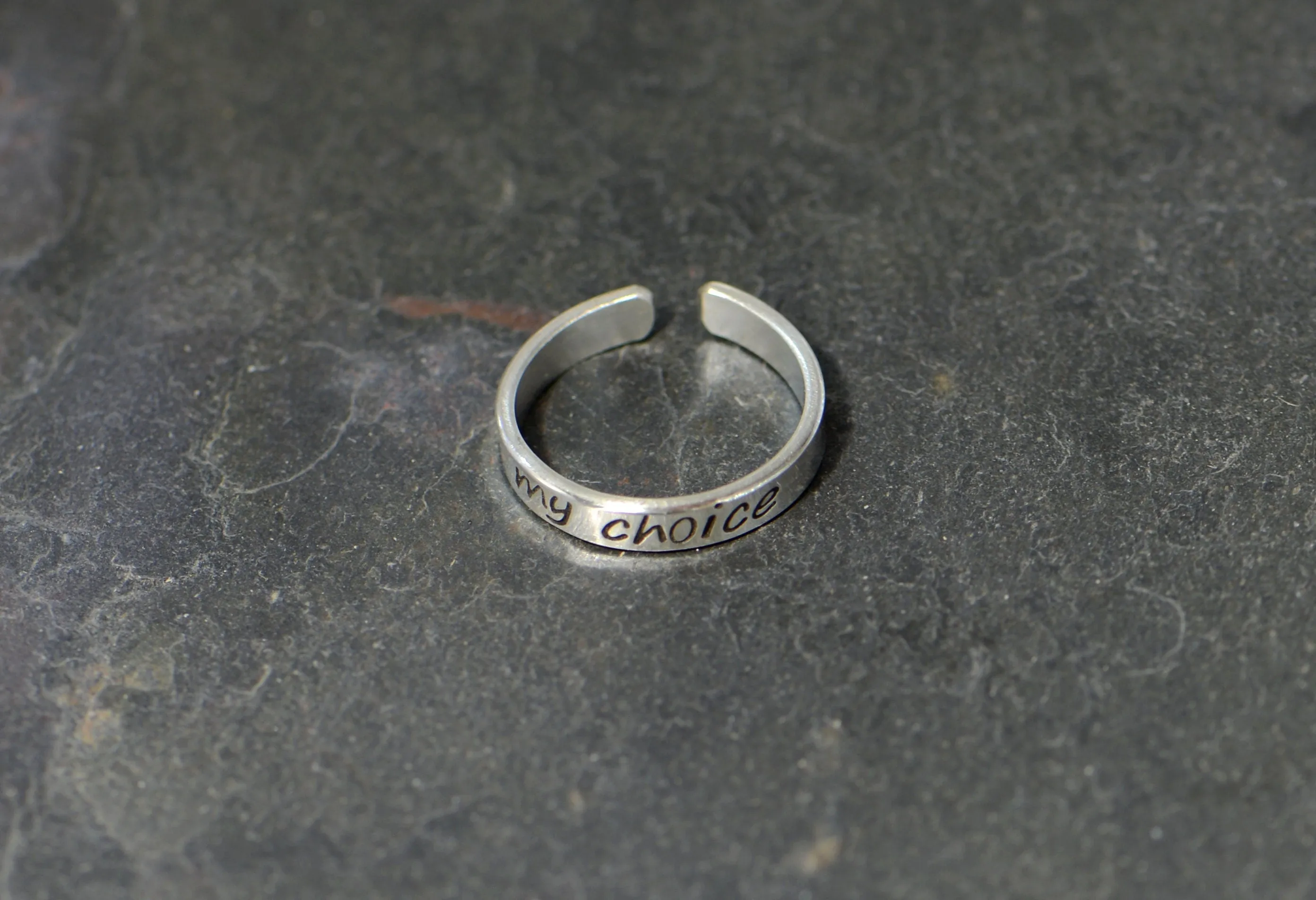 Sterling silver toe ring with my choice