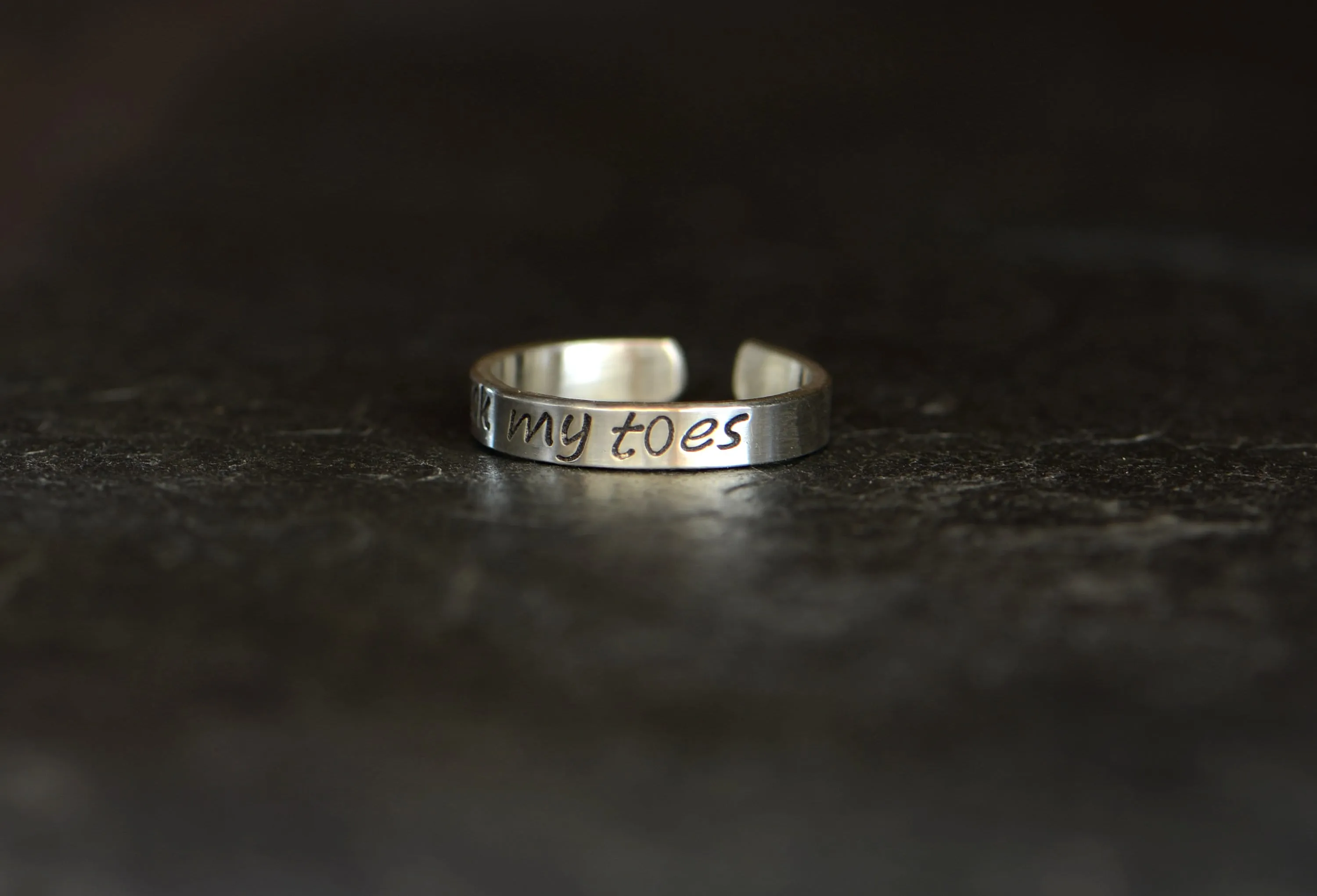 Suck my toes sterling silver toe ring