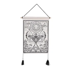 Sun Moon  Moth Tapestry Wall Hanging