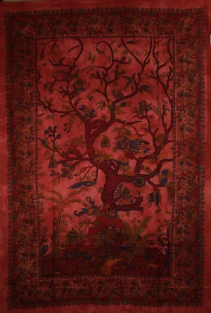 Sunset Tree of Life Birds Tapestry