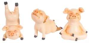Super Cute 3 Inch Polyresin Yoga Farm Pigs In Choice Of Position