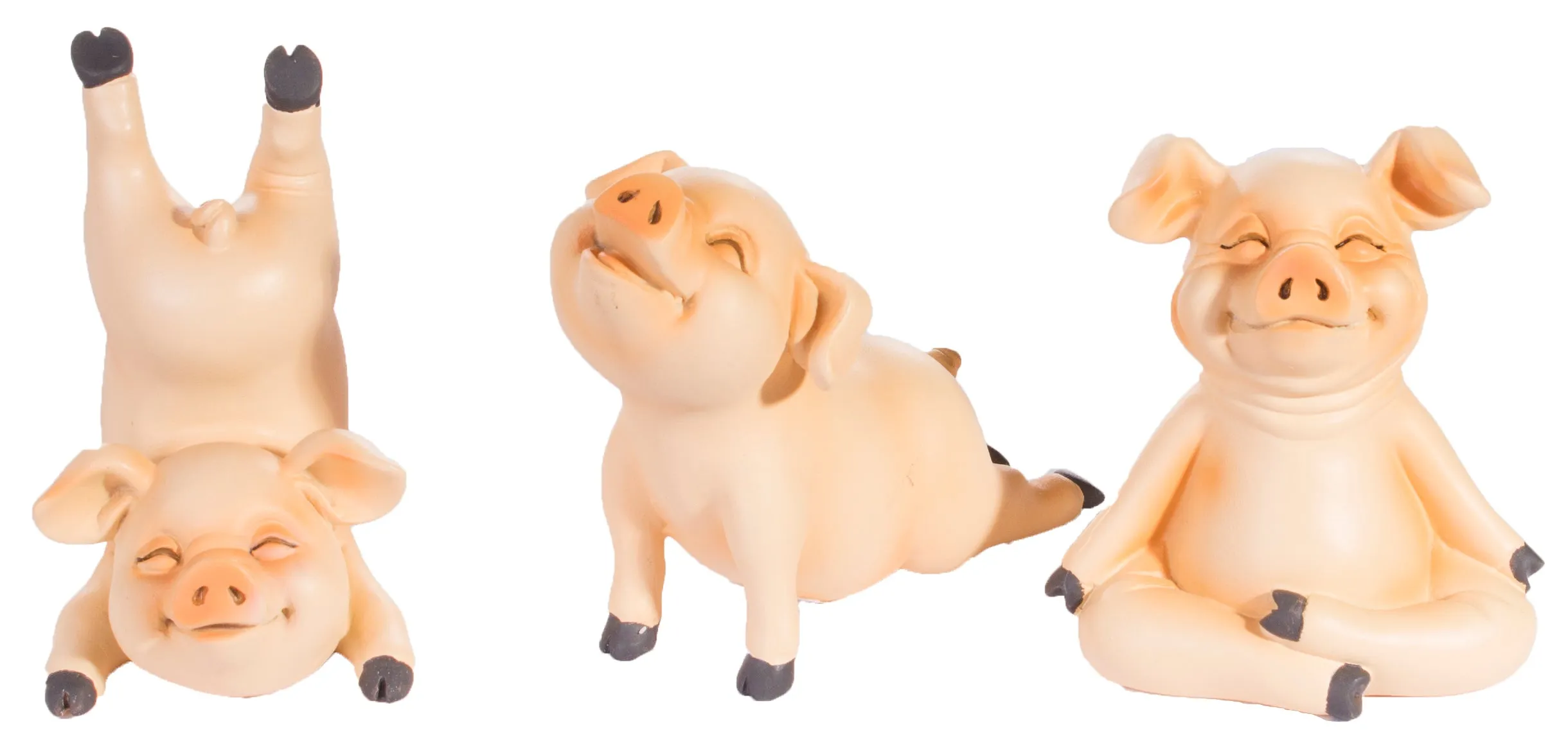 Super Cute 3 Inch Polyresin Yoga Farm Pigs In Choice Of Position