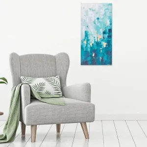 Teal and Copper Abstract Modern Wall Art | "Worth the Climb" |  10"x20" Original Acrylic Painting