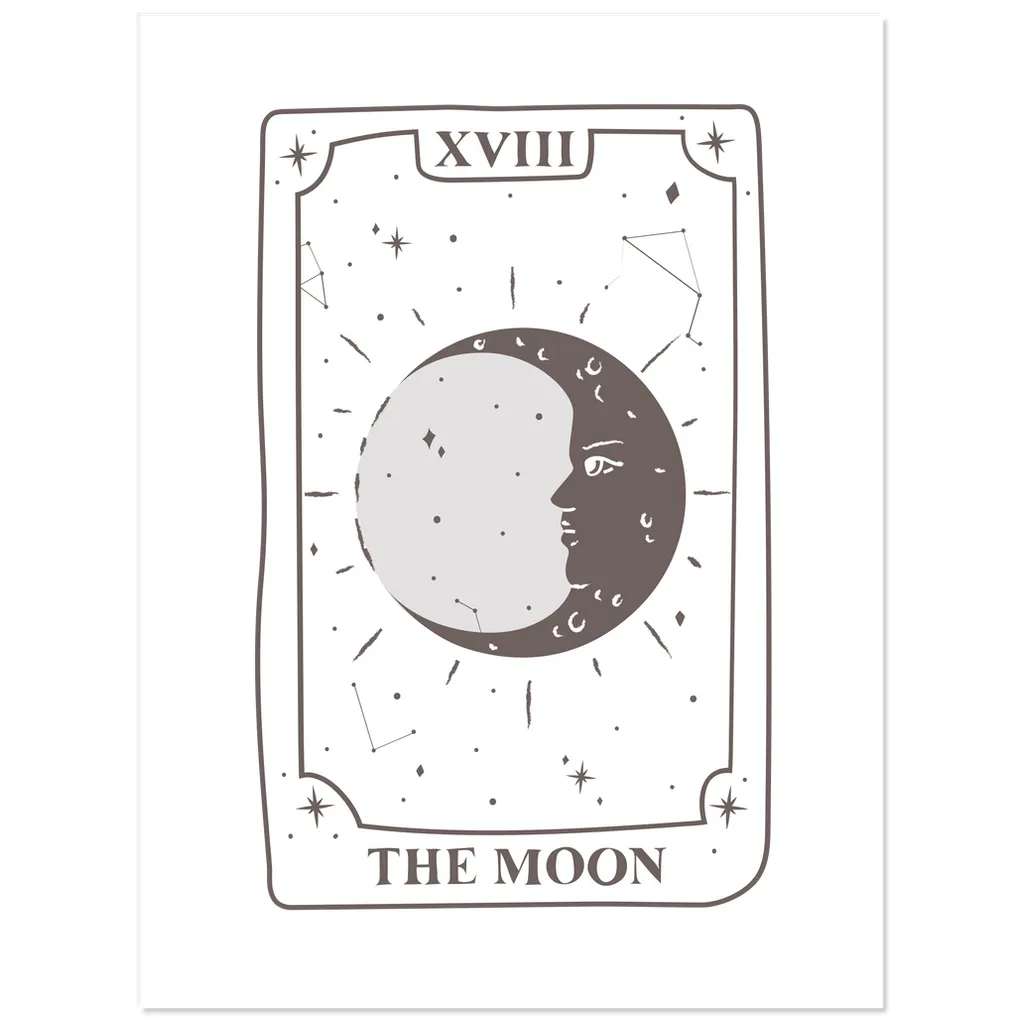 The Moon Tarot Card Kiss Cut Sticker