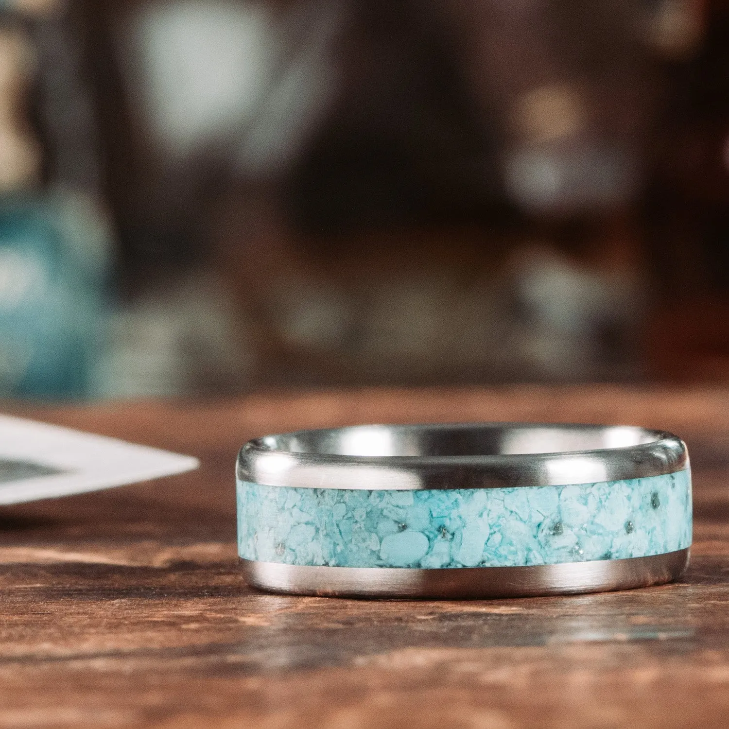 The Open Sky | Men's Turquoise and Titanium Wedding Band