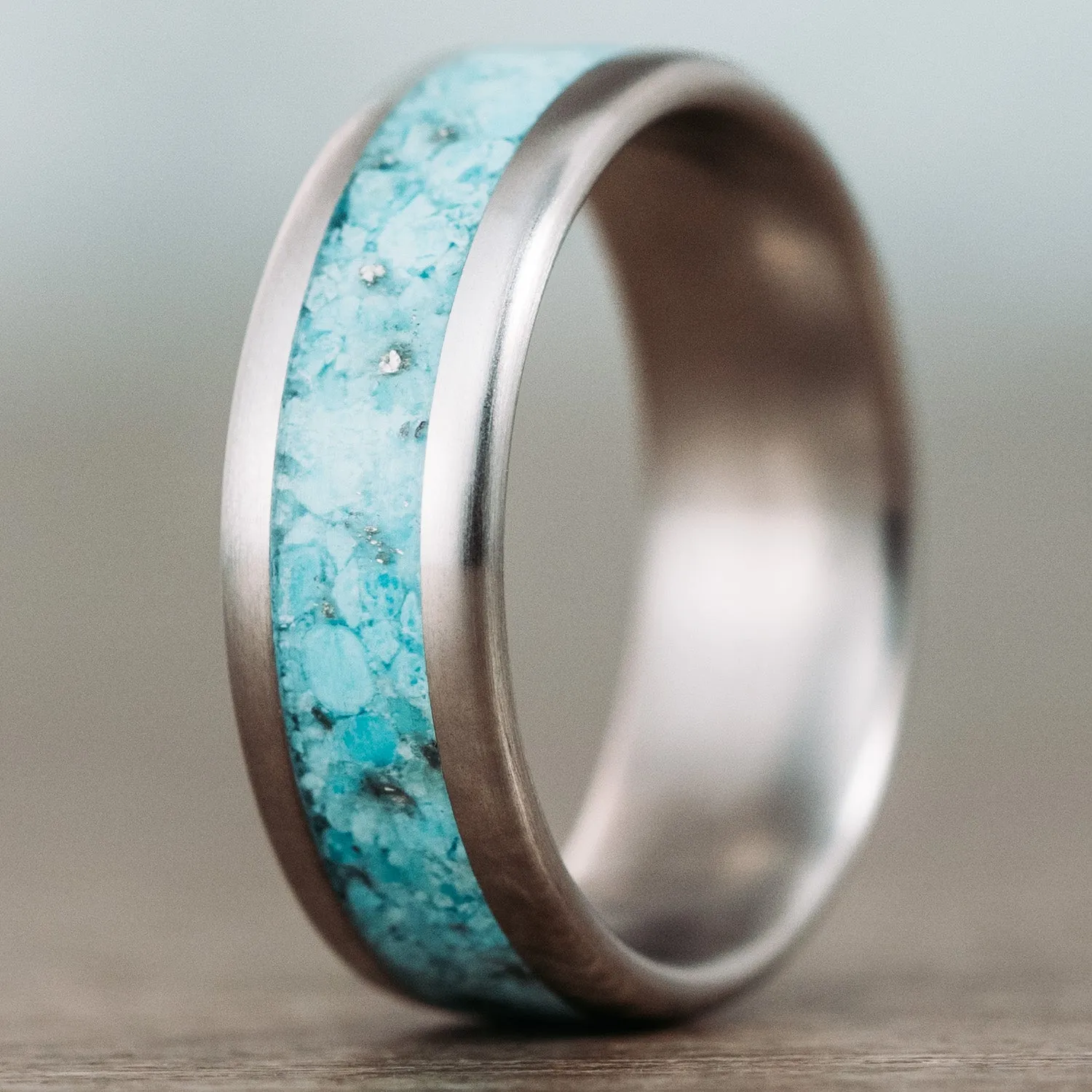 The Open Sky | Men's Turquoise and Titanium Wedding Band