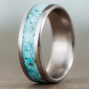 The Open Sky | Men's Turquoise and Titanium Wedding Band