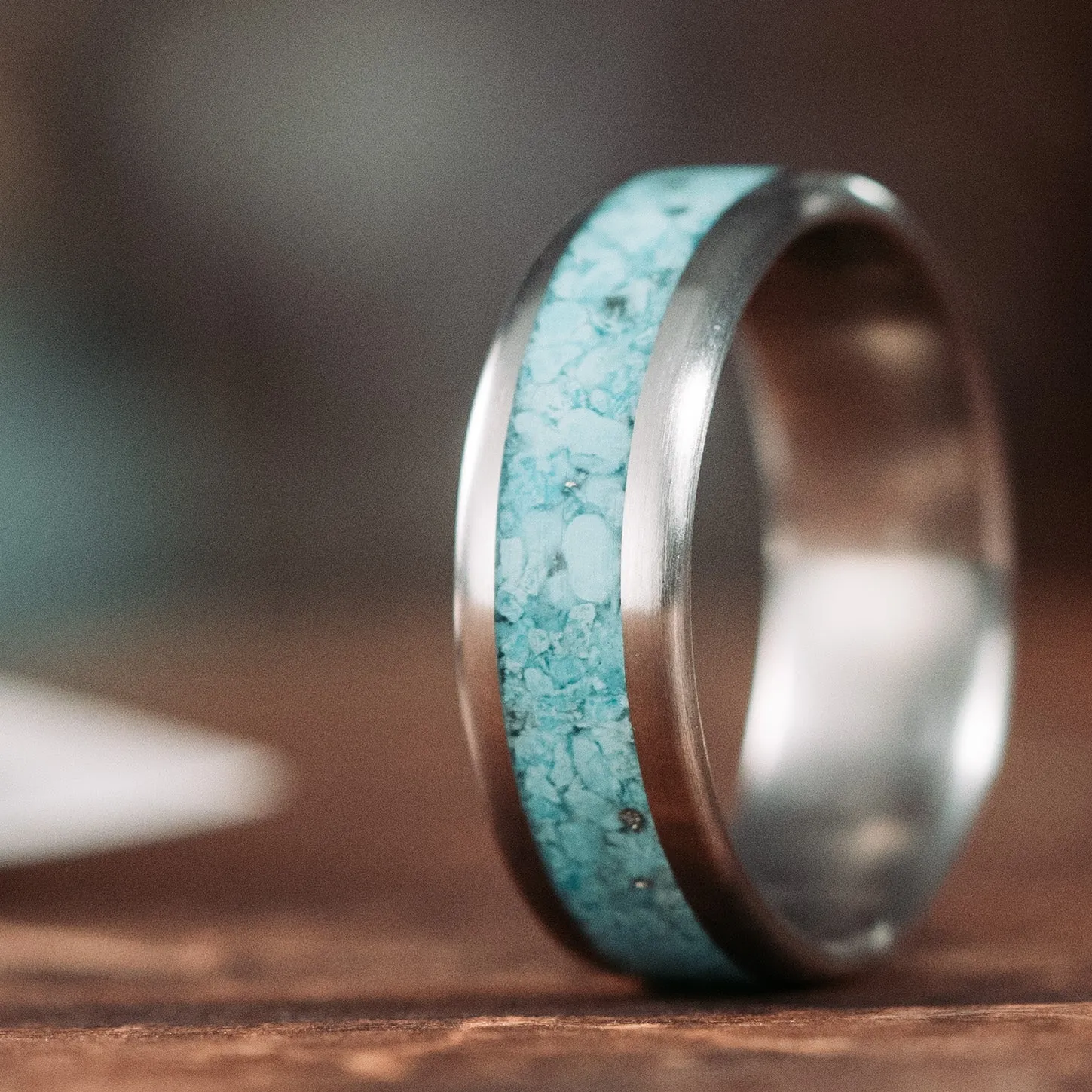 The Open Sky | Men's Turquoise and Titanium Wedding Band