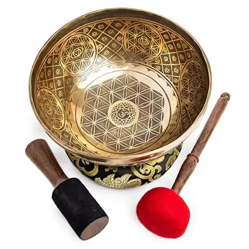 Tibetan Singing Bowl Set - Handmade for Sound Healing, Yoga & 7 Chakra Meditation