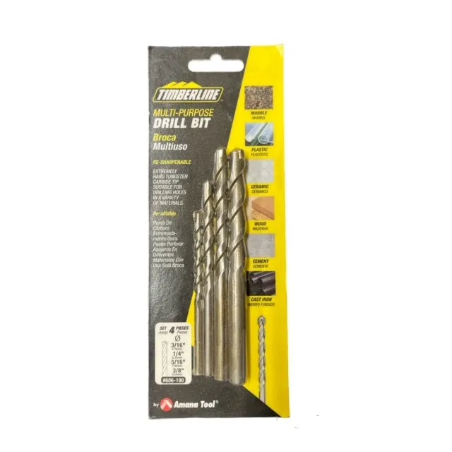 Timberline 606-190 4pc Multi-Purpose Drill Bit Set