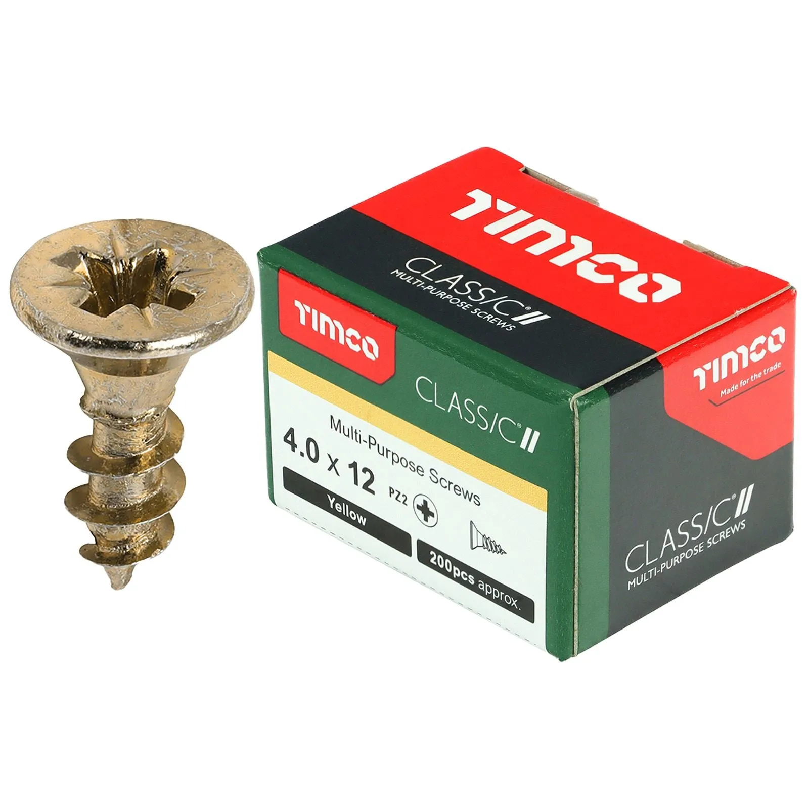 TIMCO Classic Multi Purpose Screws Pozi Head Double Countersunk Yellow Boxed - Choose Size