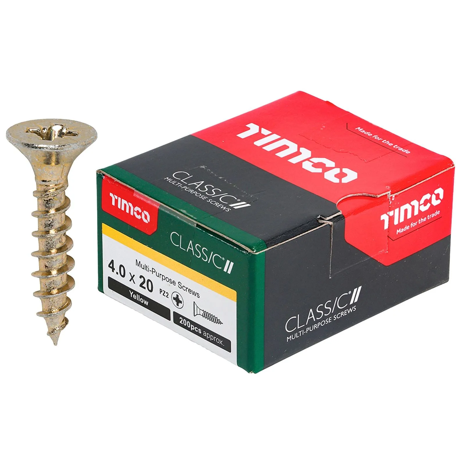 TIMCO Classic Multi Purpose Screws Pozi Head Double Countersunk Yellow Boxed - Choose Size