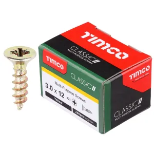 TIMCO Classic Multi Purpose Screws Pozi Head Double Countersunk Yellow Boxed - Choose Size