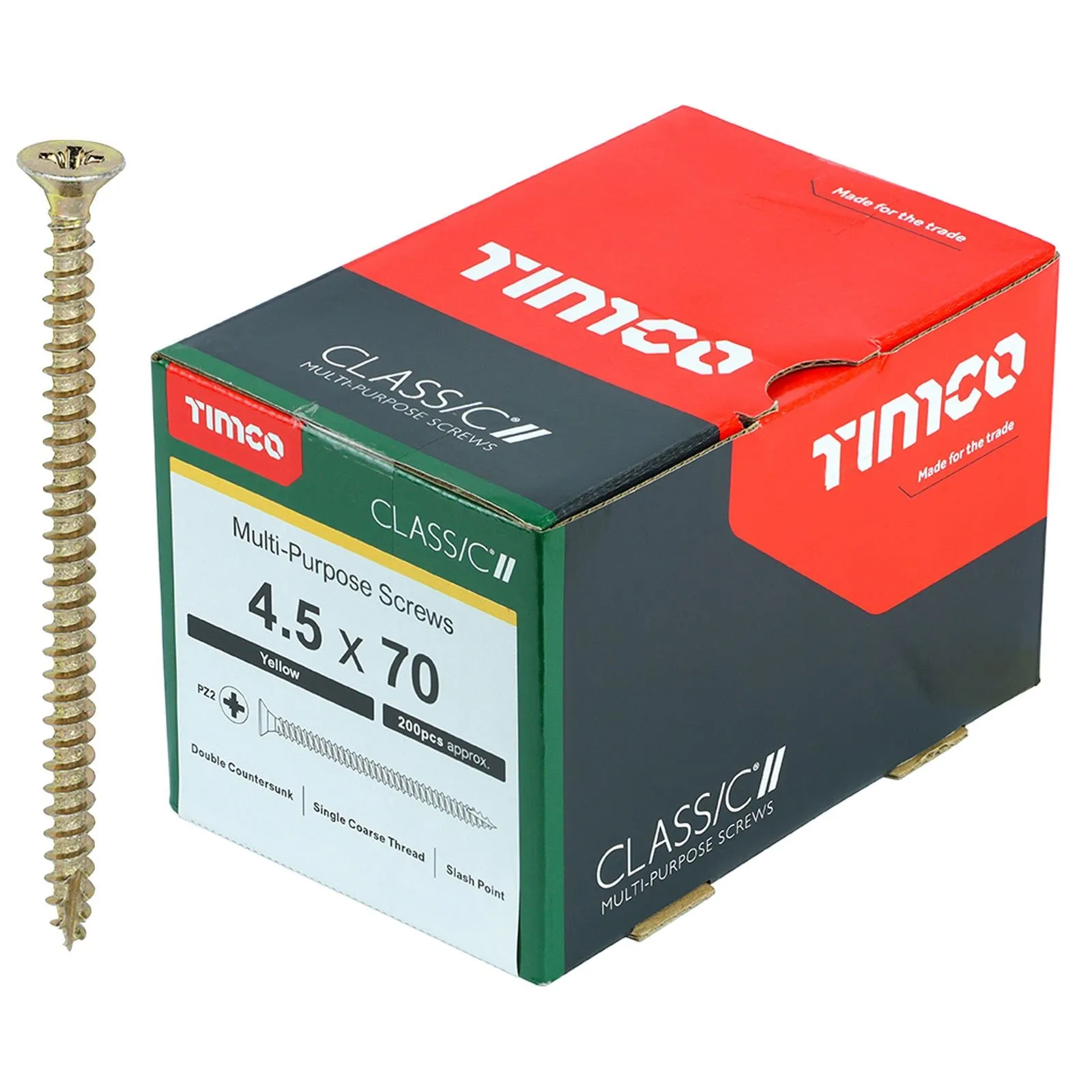 TIMCO Classic Multi Purpose Screws Pozi Head Double Countersunk Yellow Boxed - Choose Size