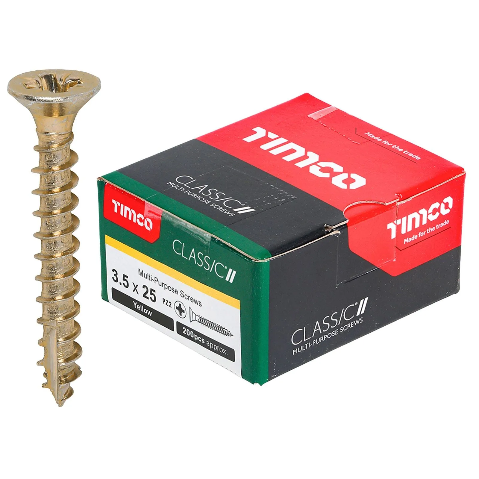 TIMCO Classic Multi Purpose Screws Pozi Head Double Countersunk Yellow Boxed - Choose Size