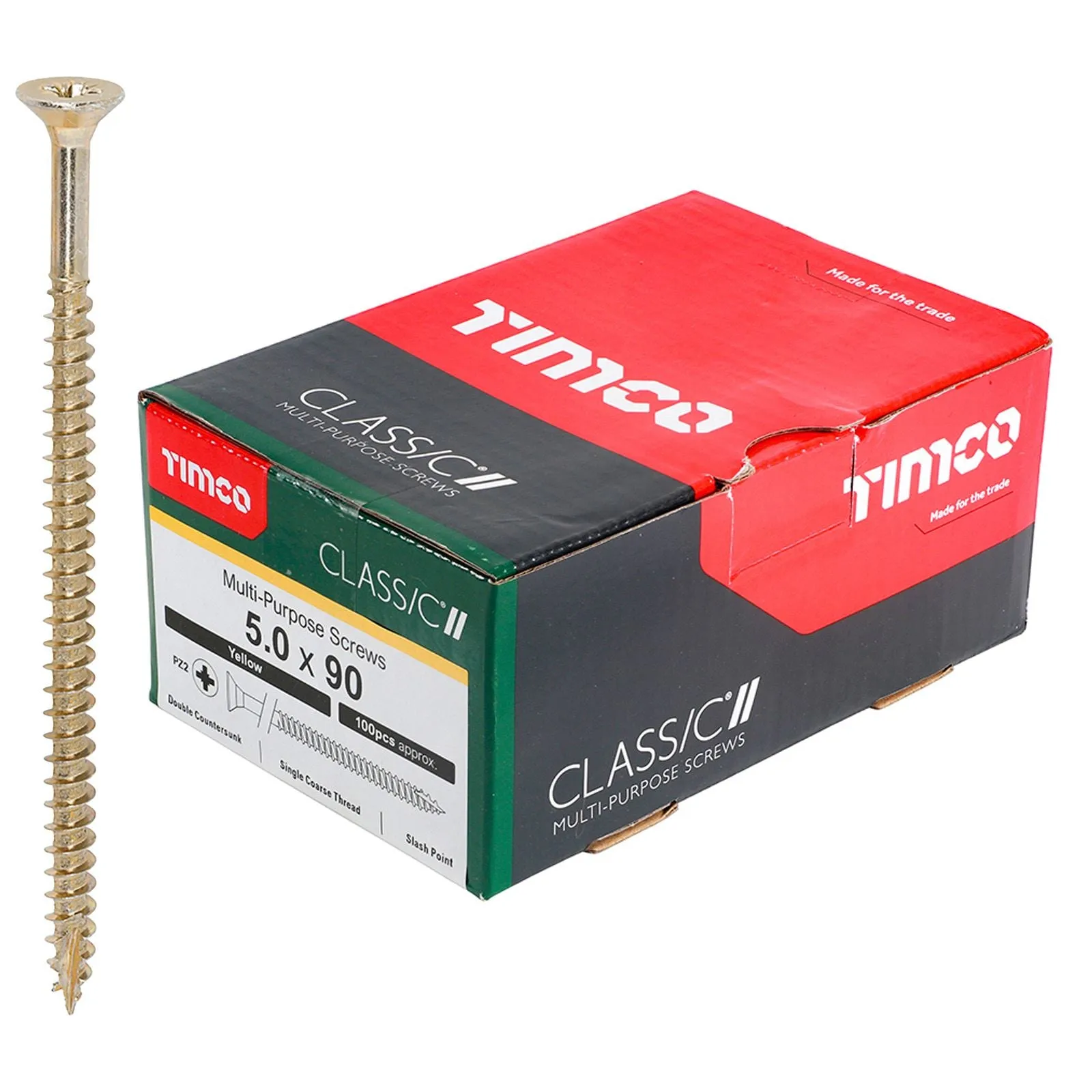 TIMCO Classic Multi Purpose Screws Pozi Head Double Countersunk Yellow Boxed - Choose Size