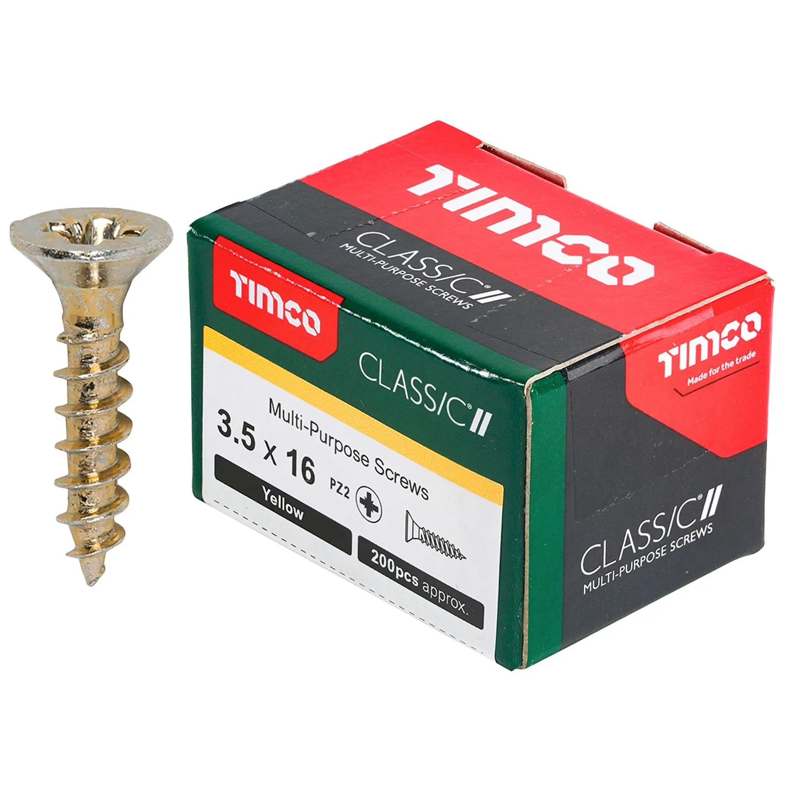 TIMCO Classic Multi Purpose Screws Pozi Head Double Countersunk Yellow Boxed - Choose Size