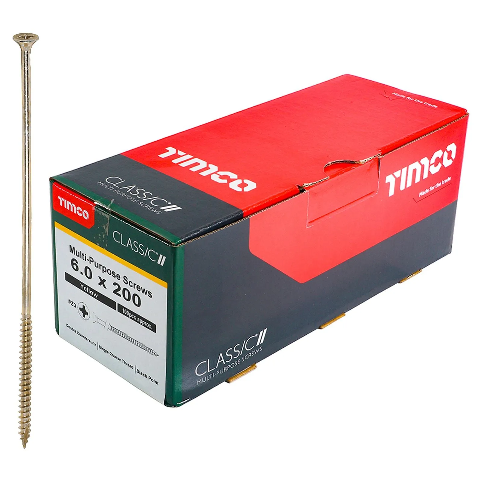 TIMCO Classic Multi Purpose Screws Pozi Head Double Countersunk Yellow Boxed - Choose Size