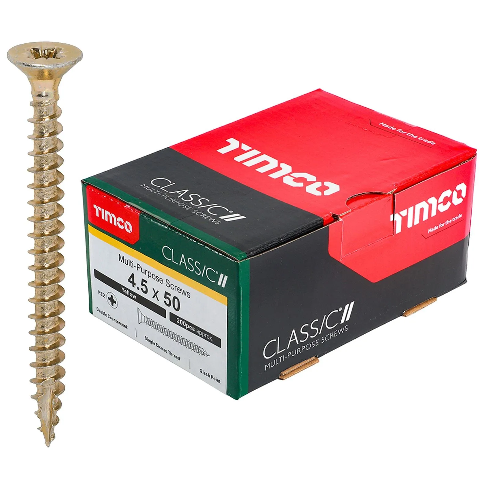TIMCO Classic Multi Purpose Screws Pozi Head Double Countersunk Yellow Boxed - Choose Size