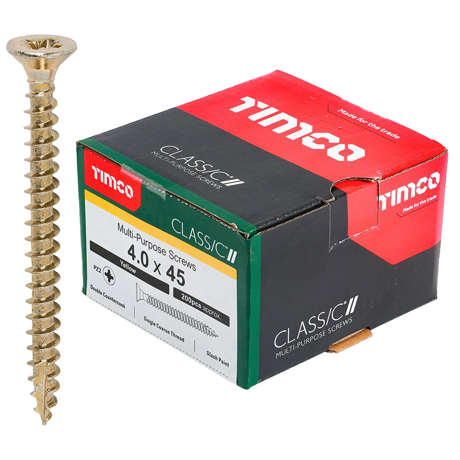 TIMCO Classic Multi Purpose Screws Pozi Head Double Countersunk Yellow Boxed - Choose Size