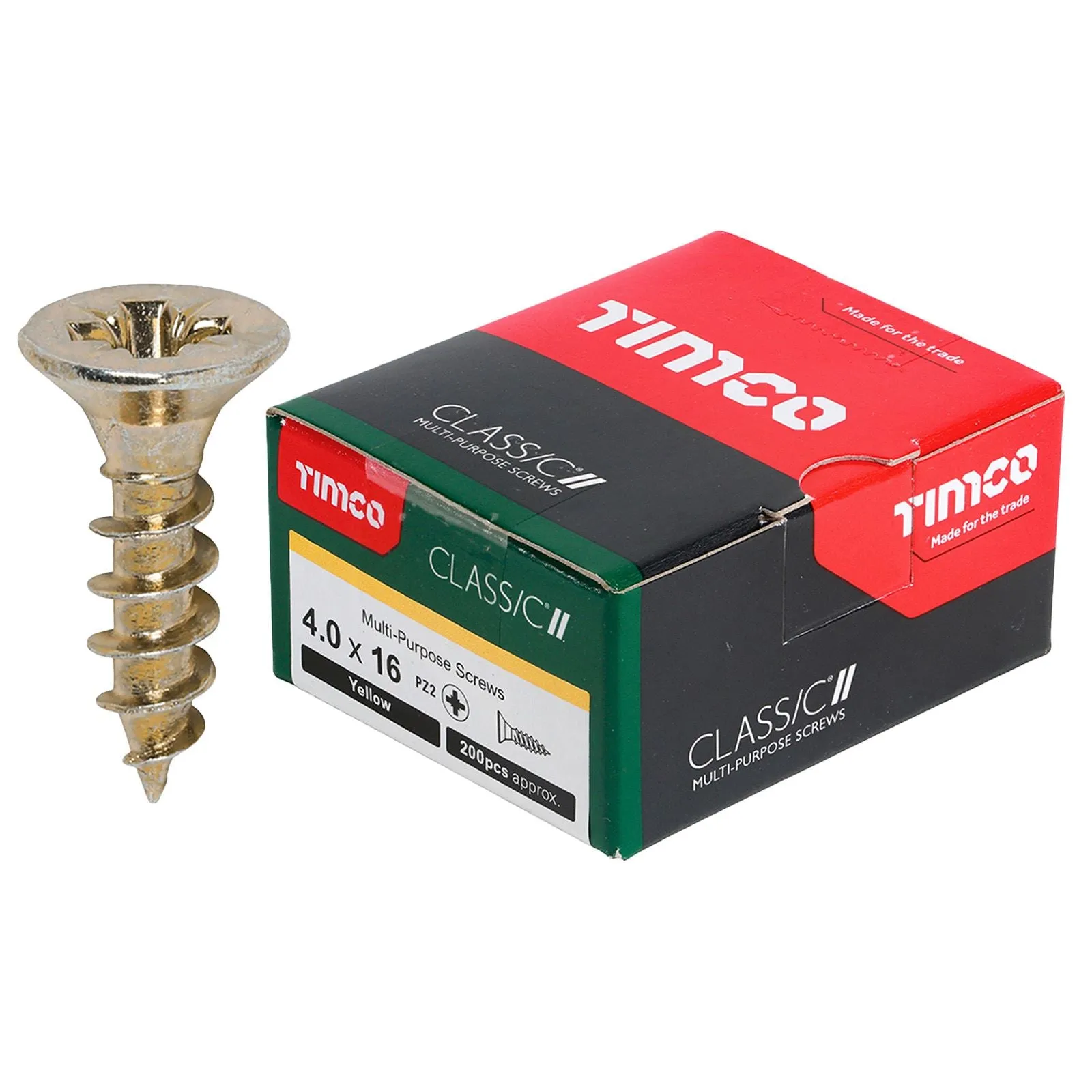 TIMCO Classic Multi Purpose Screws Pozi Head Double Countersunk Yellow Boxed - Choose Size