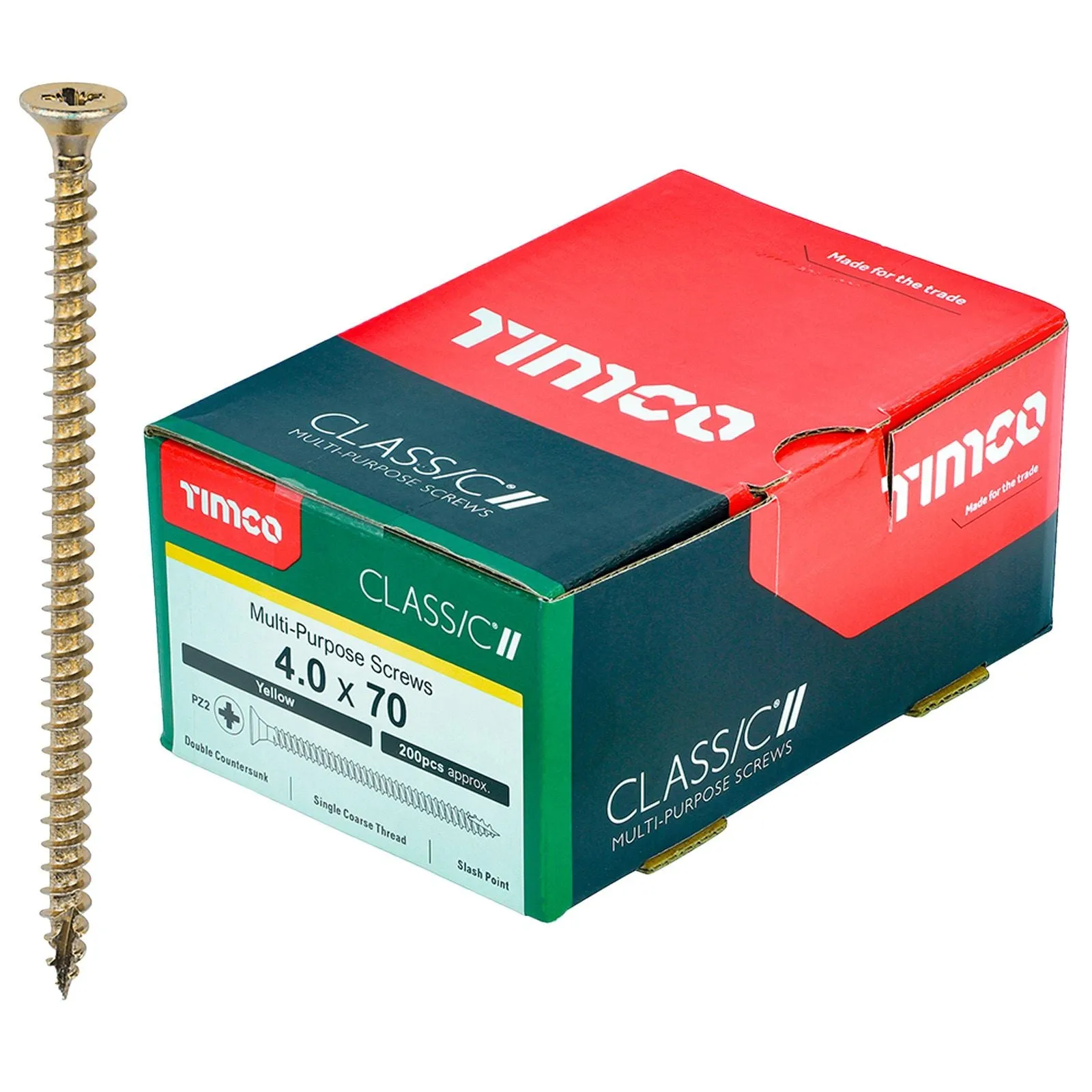 TIMCO Classic Multi Purpose Screws Pozi Head Double Countersunk Yellow Boxed - Choose Size
