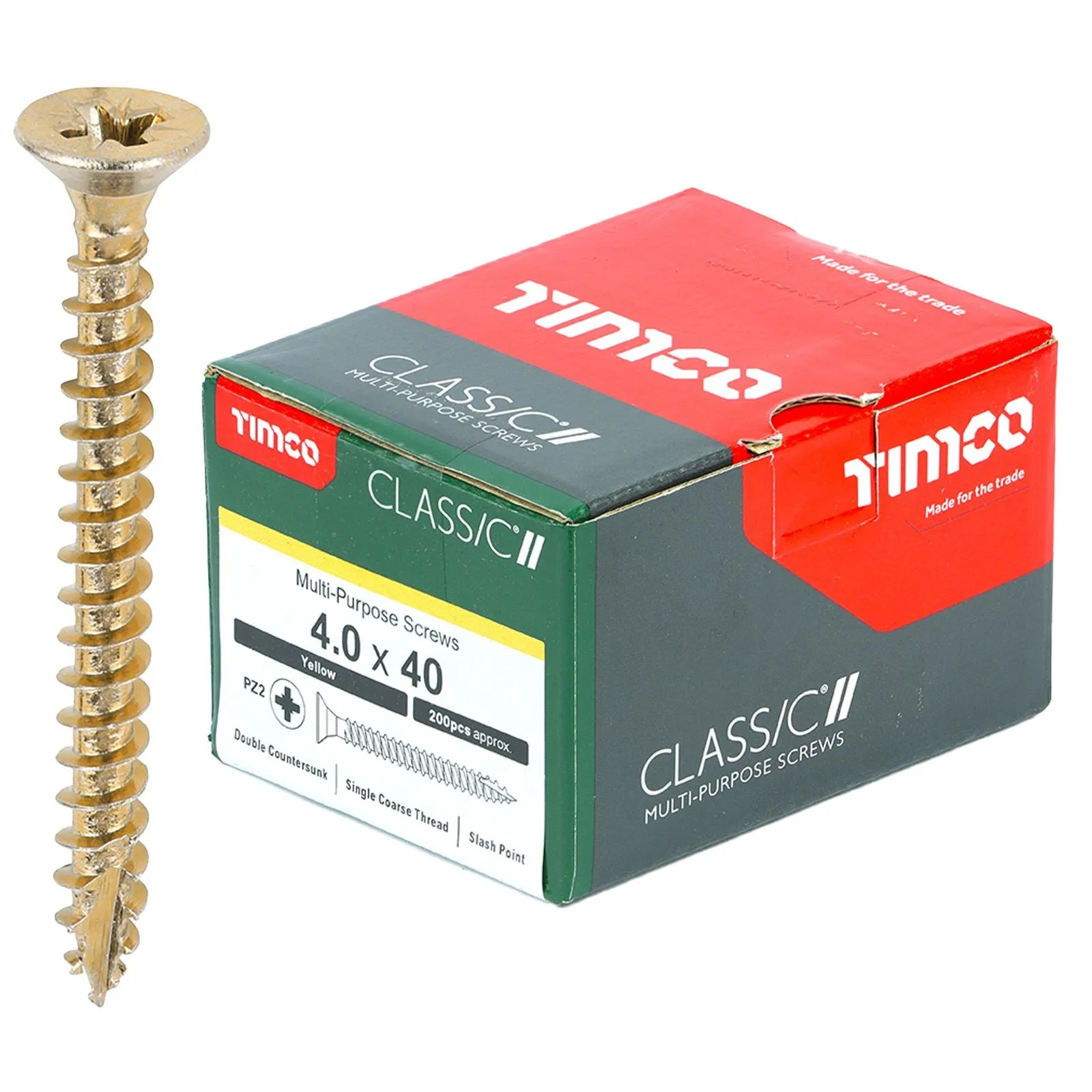 TIMCO Classic Multi Purpose Screws Pozi Head Double Countersunk Yellow Boxed - Choose Size