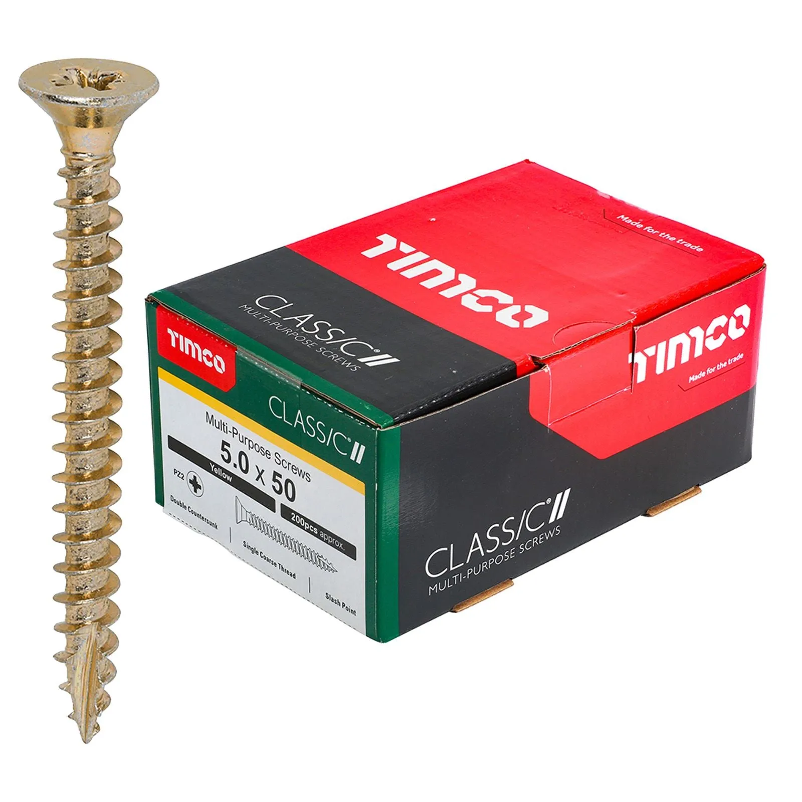 TIMCO Classic Multi Purpose Screws Pozi Head Double Countersunk Yellow Boxed - Choose Size