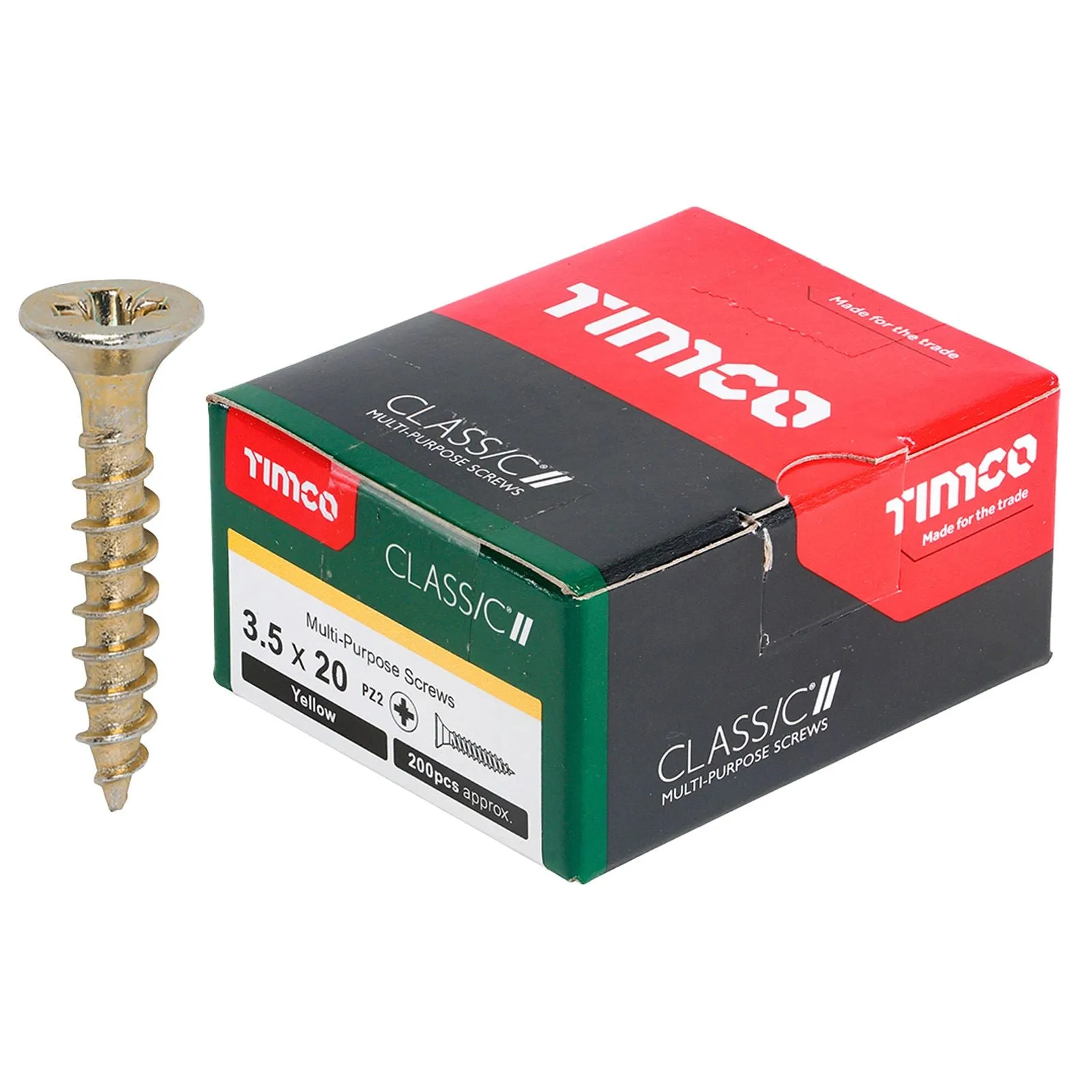 TIMCO Classic Multi Purpose Screws Pozi Head Double Countersunk Yellow Boxed - Choose Size