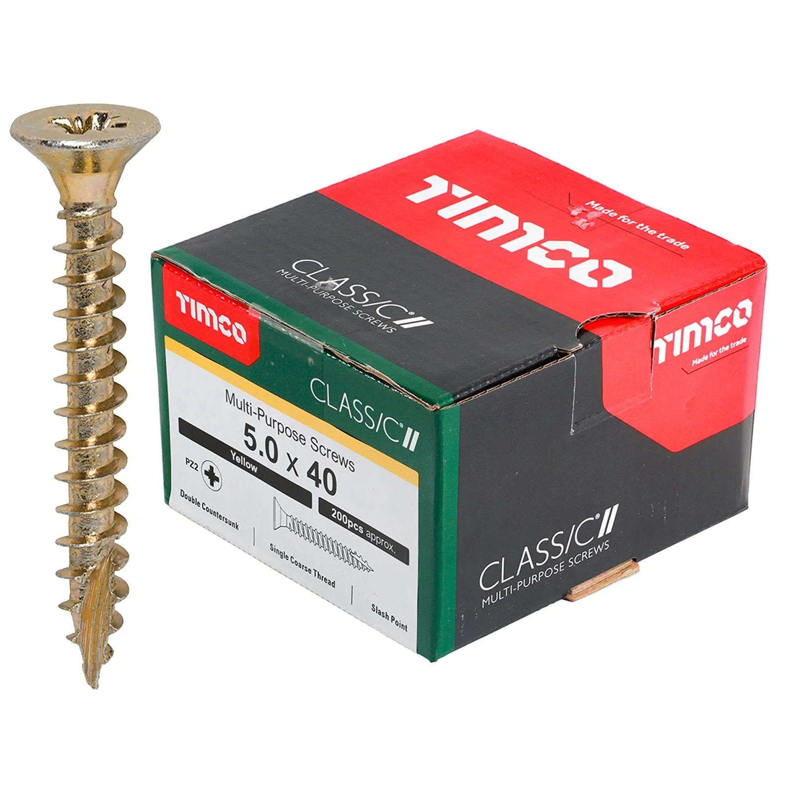 TIMCO Classic Multi Purpose Screws Pozi Head Double Countersunk Yellow Boxed - Choose Size