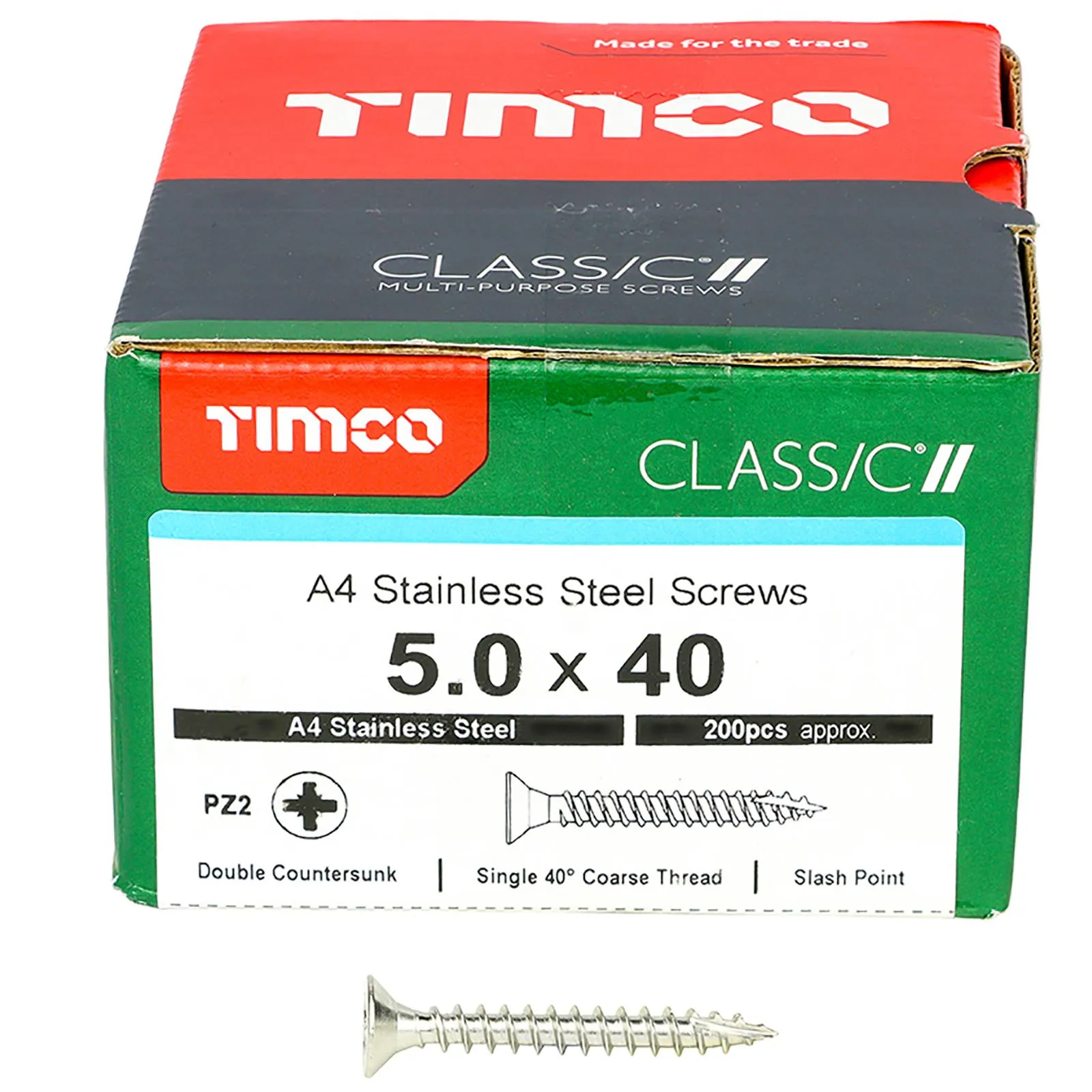 TIMCO Classic Wood Screw A4 Stainless Steel Countersunk Multi Purpose