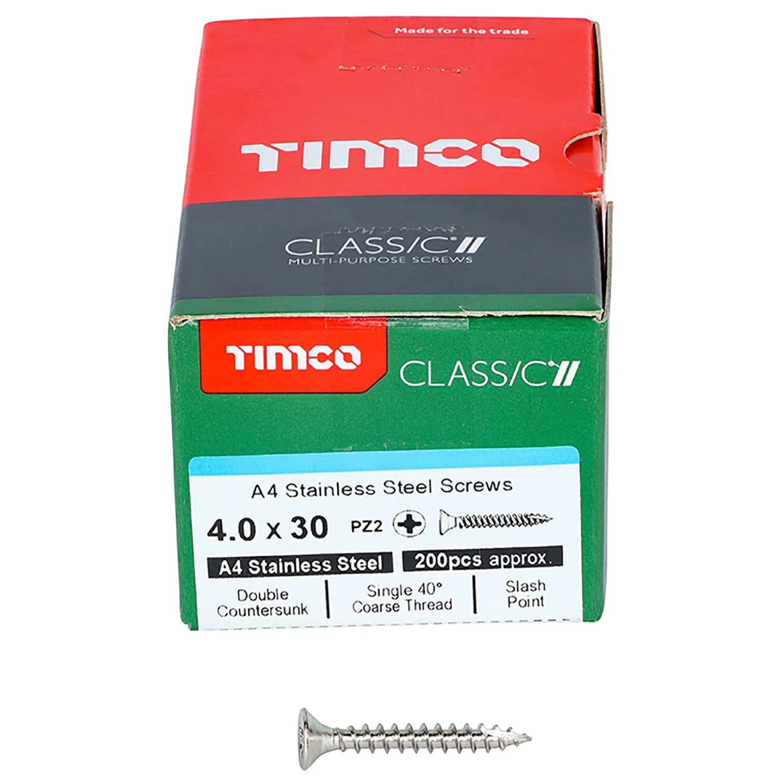 TIMCO Classic Wood Screw A4 Stainless Steel Countersunk Multi Purpose