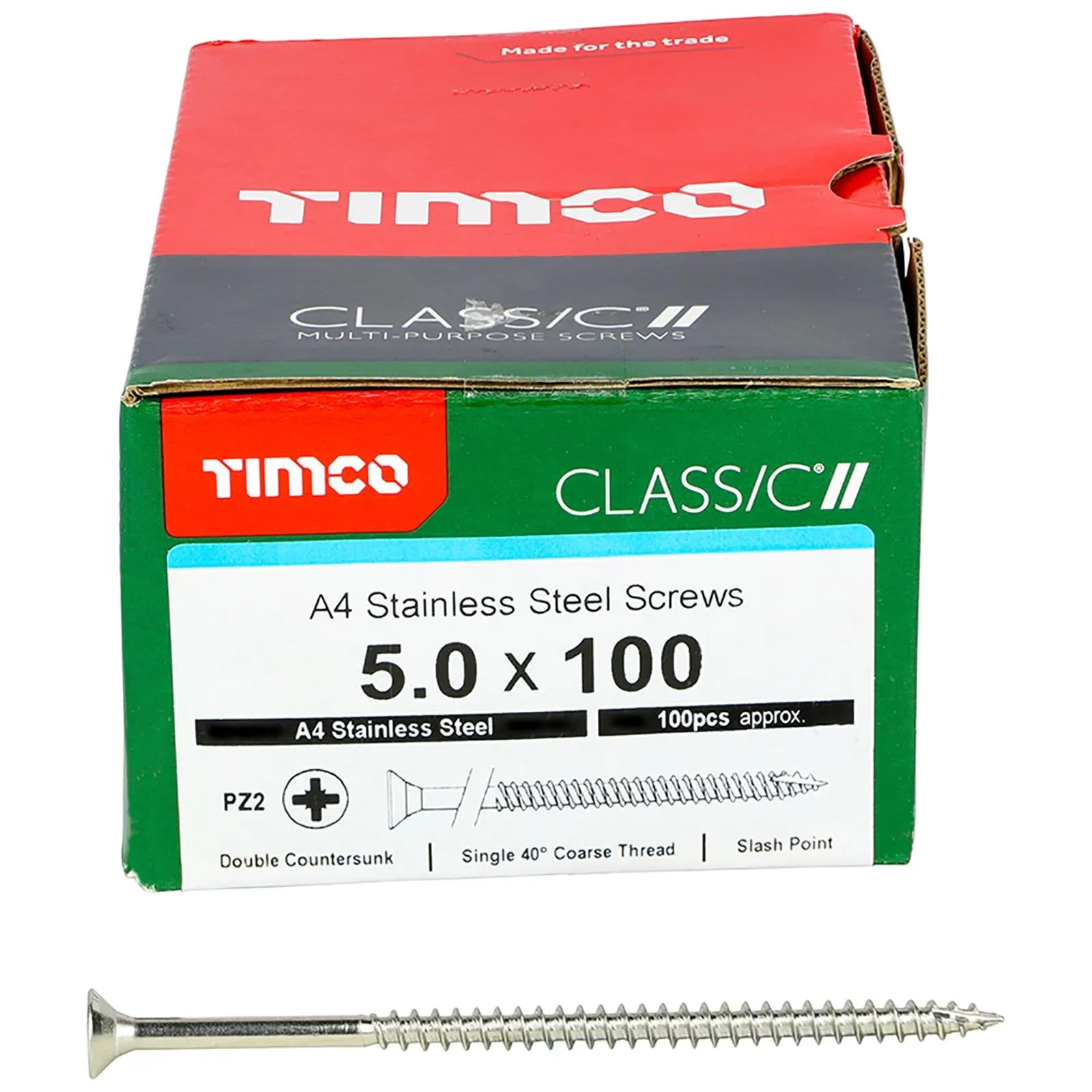 TIMCO Classic Wood Screw A4 Stainless Steel Countersunk Multi Purpose