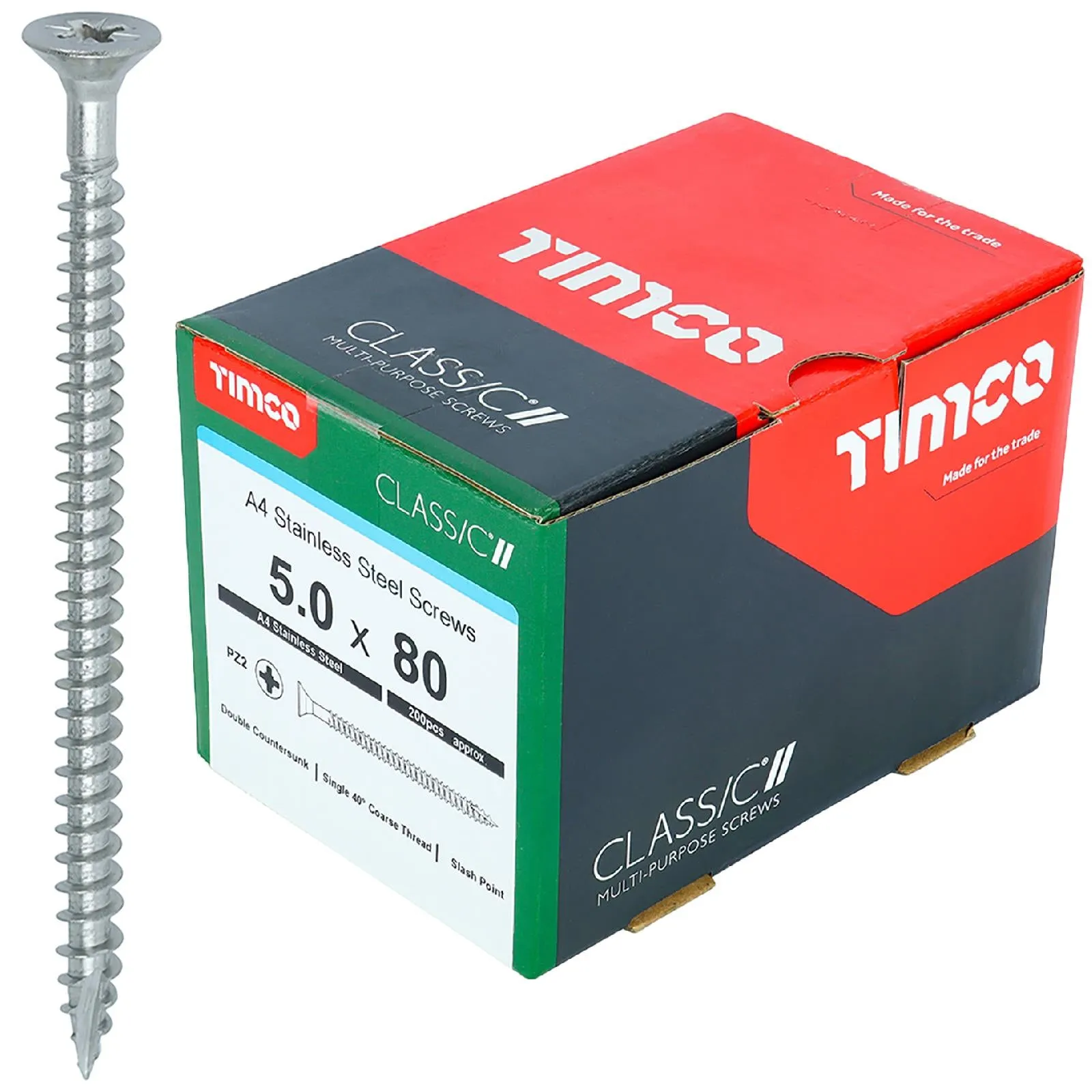 TIMCO Classic Wood Screw A4 Stainless Steel Countersunk Multi Purpose
