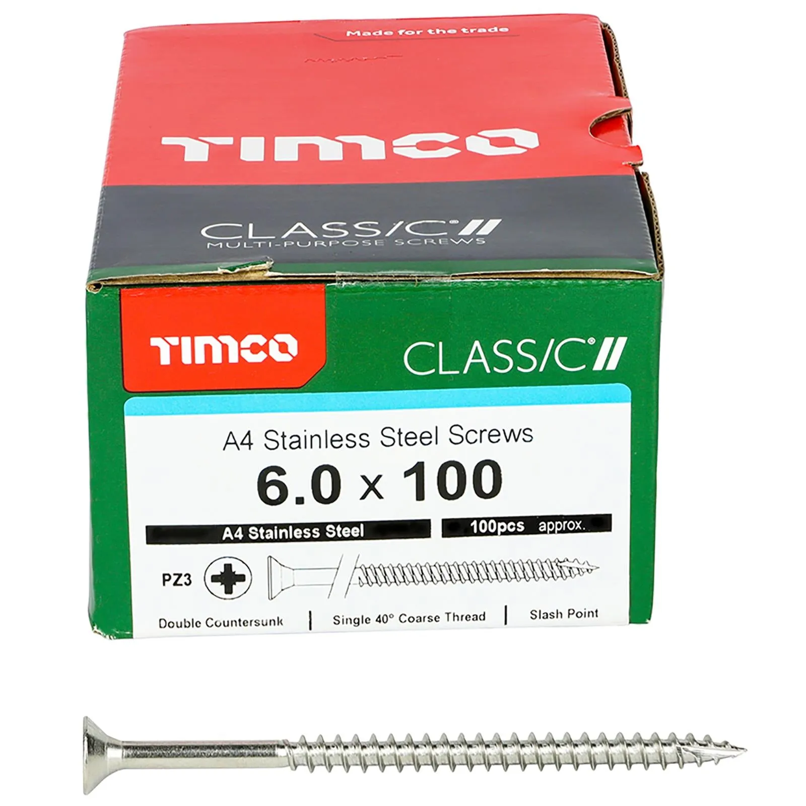 TIMCO Classic Wood Screw A4 Stainless Steel Countersunk Multi Purpose