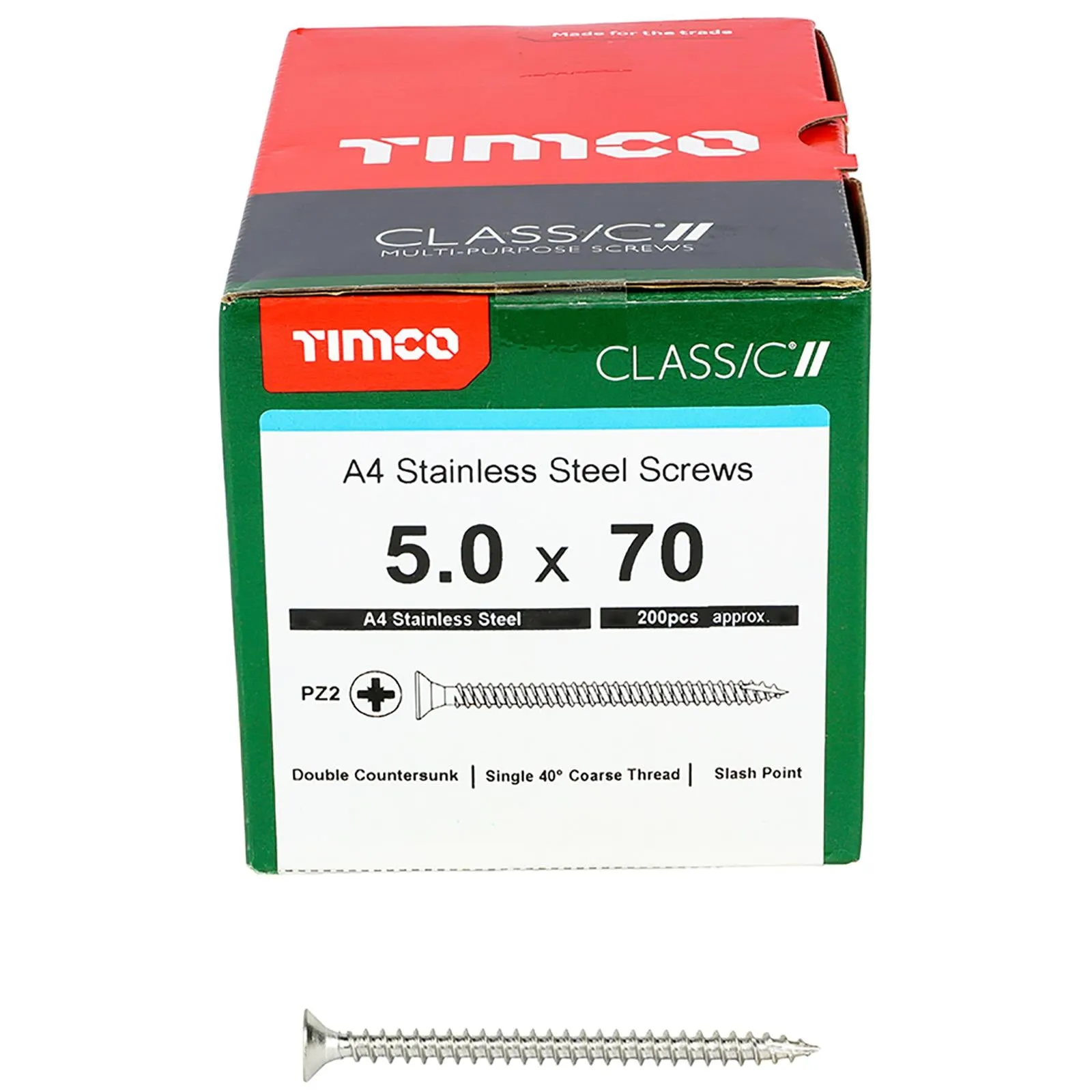 TIMCO Classic Wood Screw A4 Stainless Steel Countersunk Multi Purpose