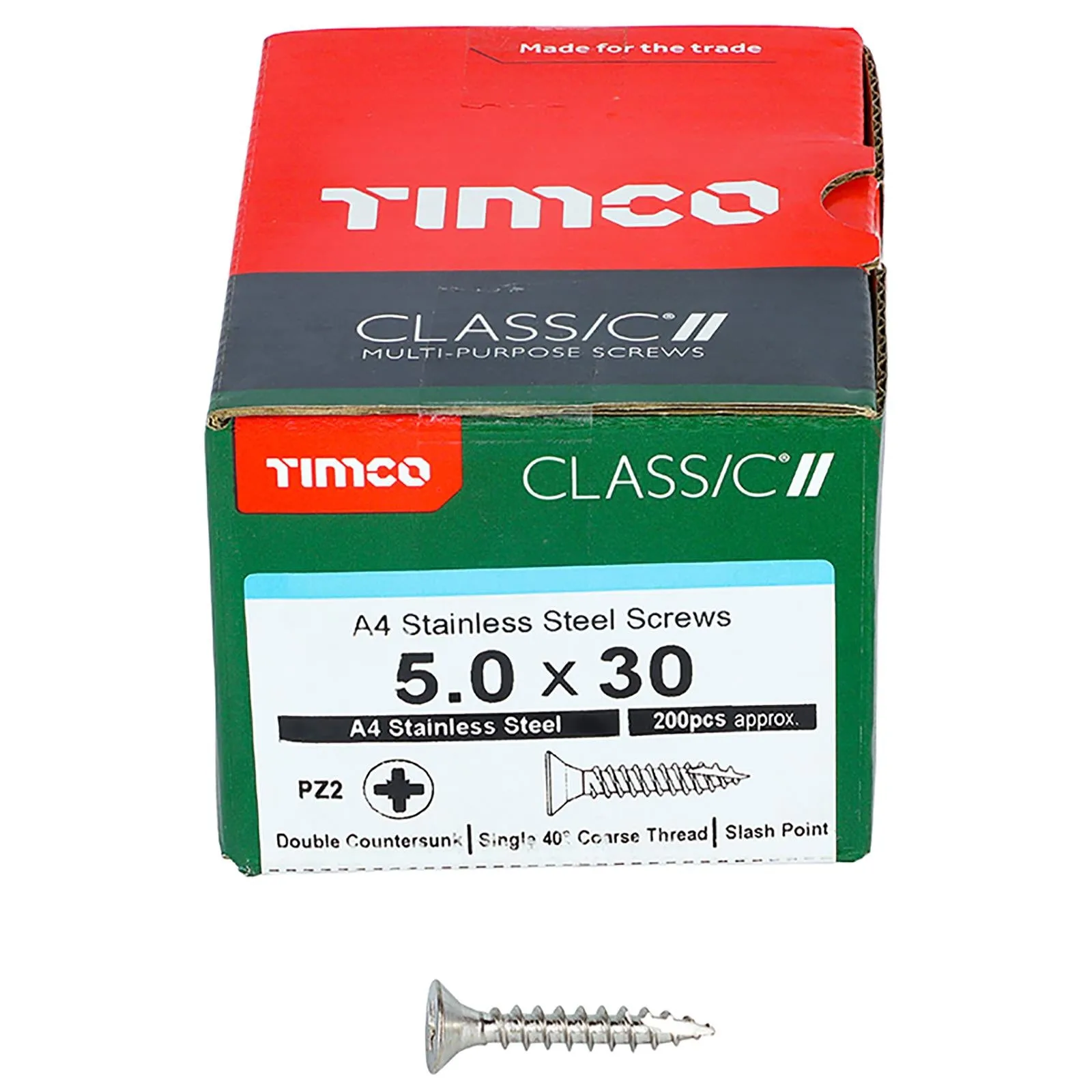TIMCO Classic Wood Screw A4 Stainless Steel Countersunk Multi Purpose
