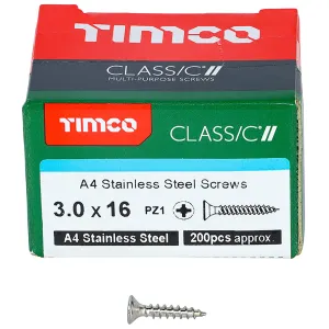 TIMCO Classic Wood Screw A4 Stainless Steel Countersunk Multi Purpose