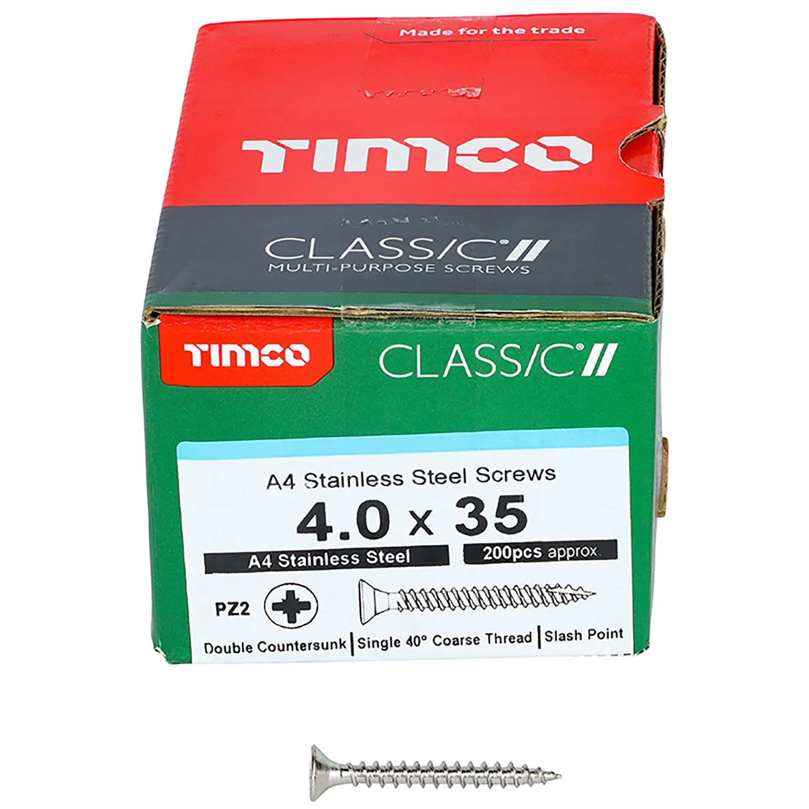 TIMCO Classic Wood Screw A4 Stainless Steel Countersunk Multi Purpose