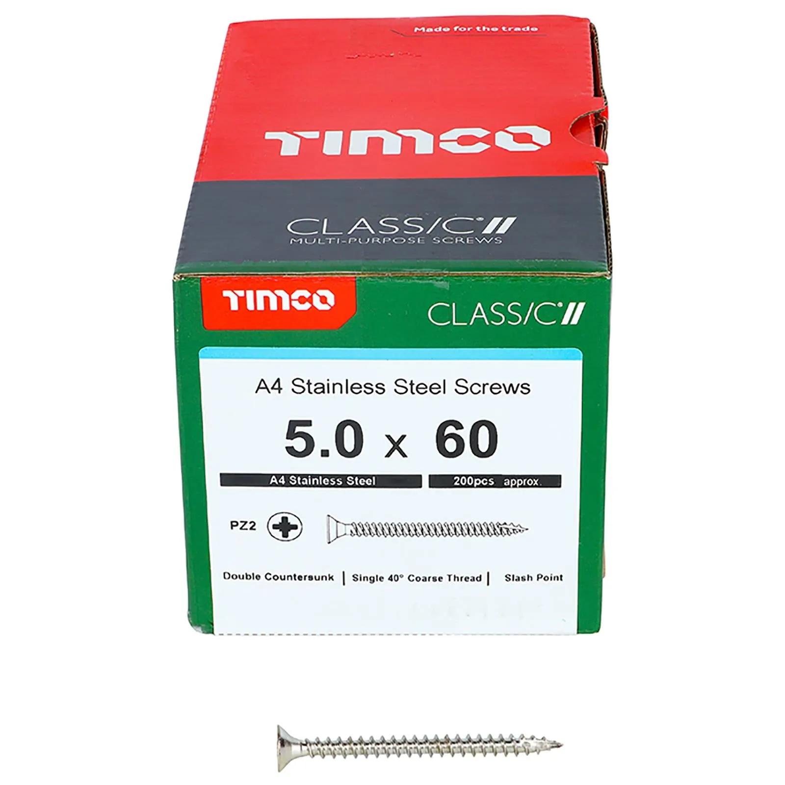 TIMCO Classic Wood Screw A4 Stainless Steel Countersunk Multi Purpose