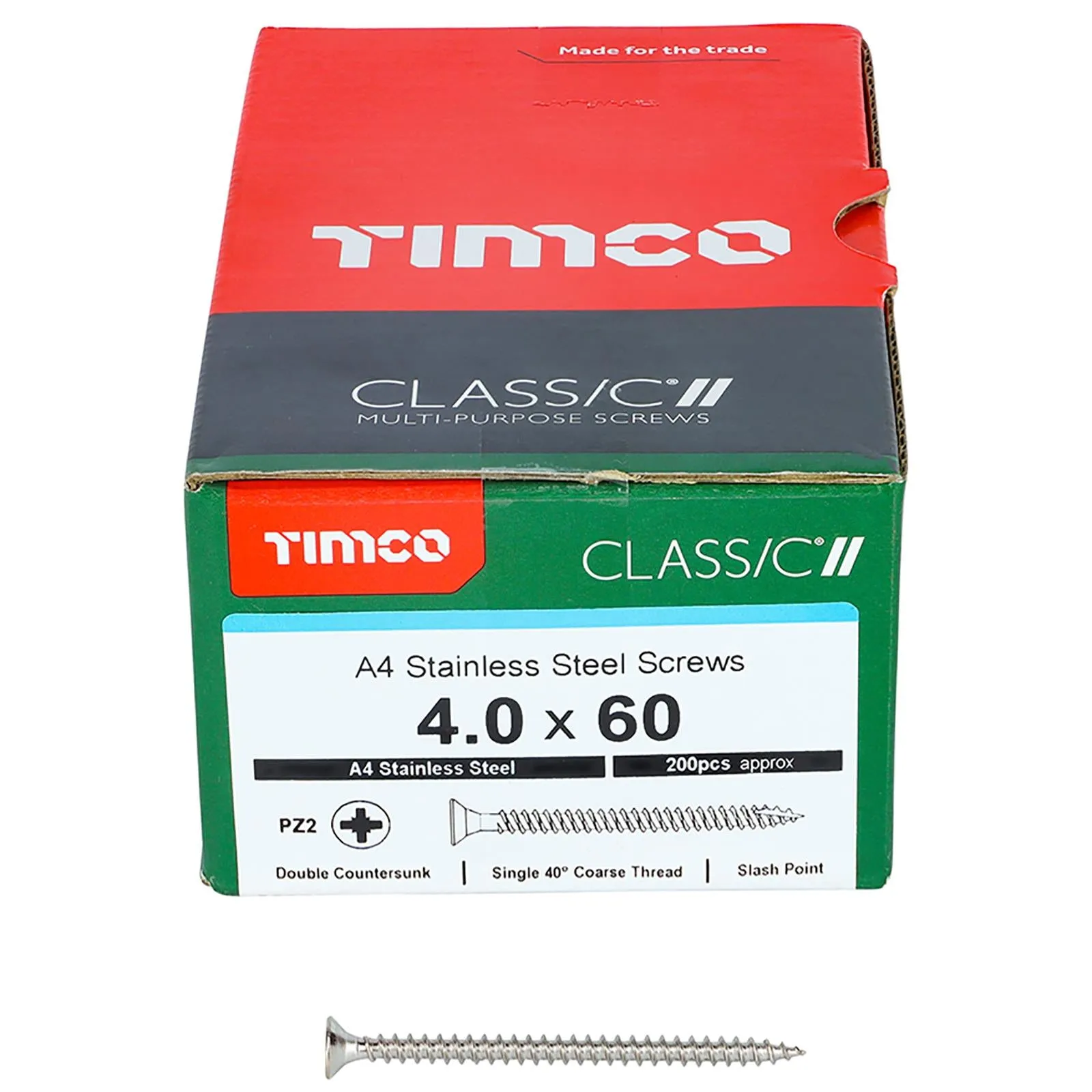 TIMCO Classic Wood Screw A4 Stainless Steel Countersunk Multi Purpose