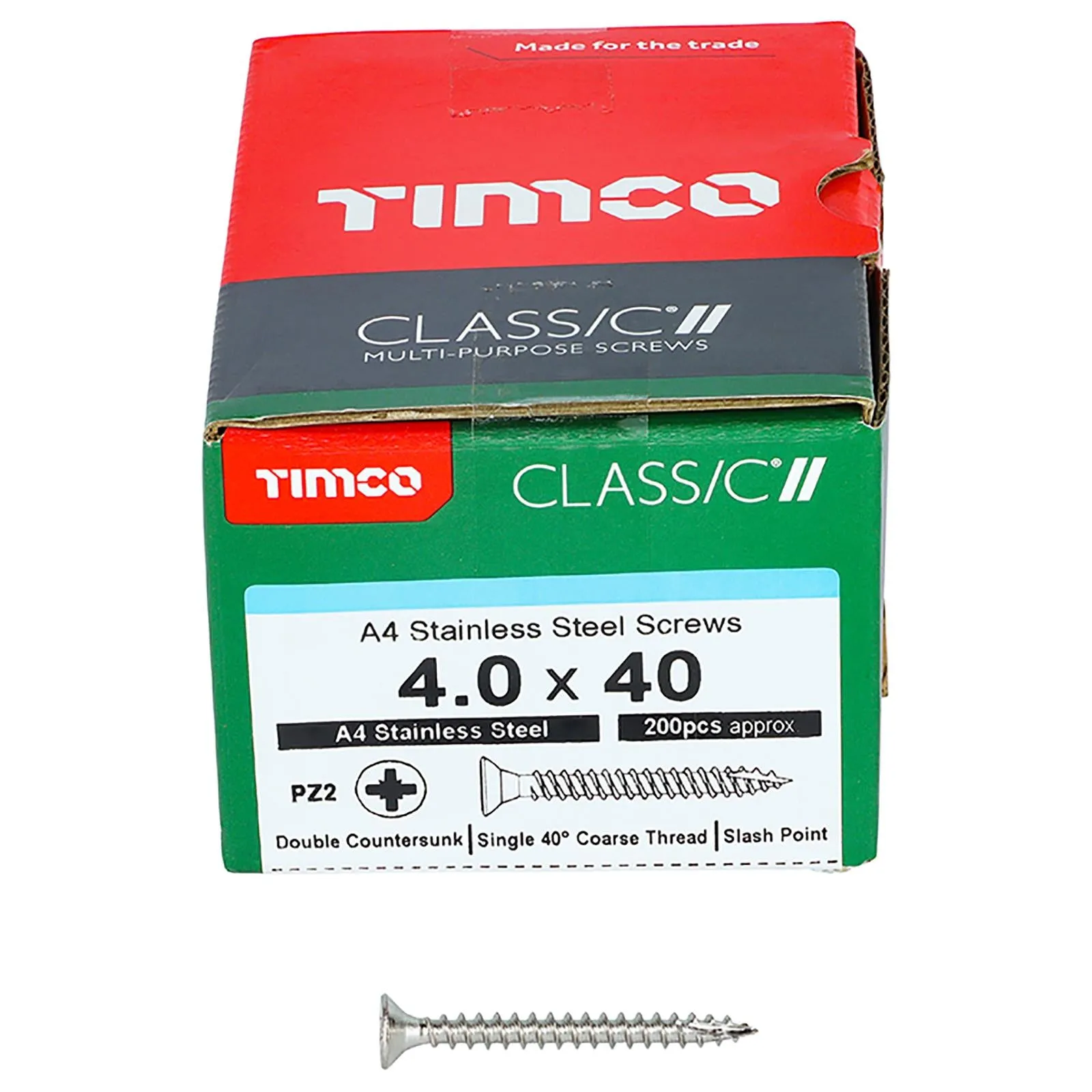 TIMCO Classic Wood Screw A4 Stainless Steel Countersunk Multi Purpose