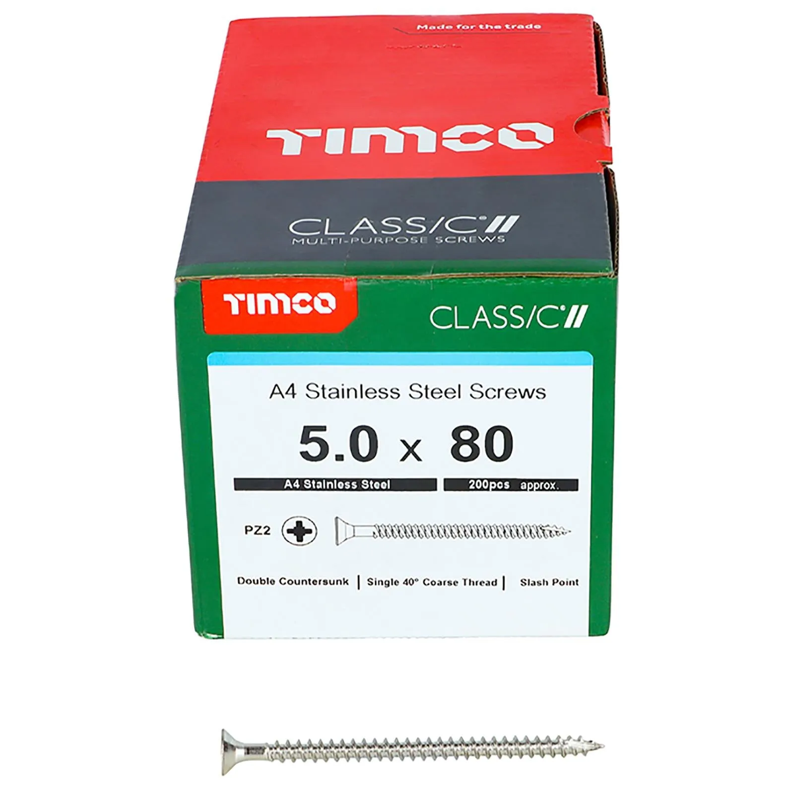 TIMCO Classic Wood Screw A4 Stainless Steel Countersunk Multi Purpose