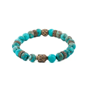 Turquoise Stone & Buddha Bead Hope Bracelet