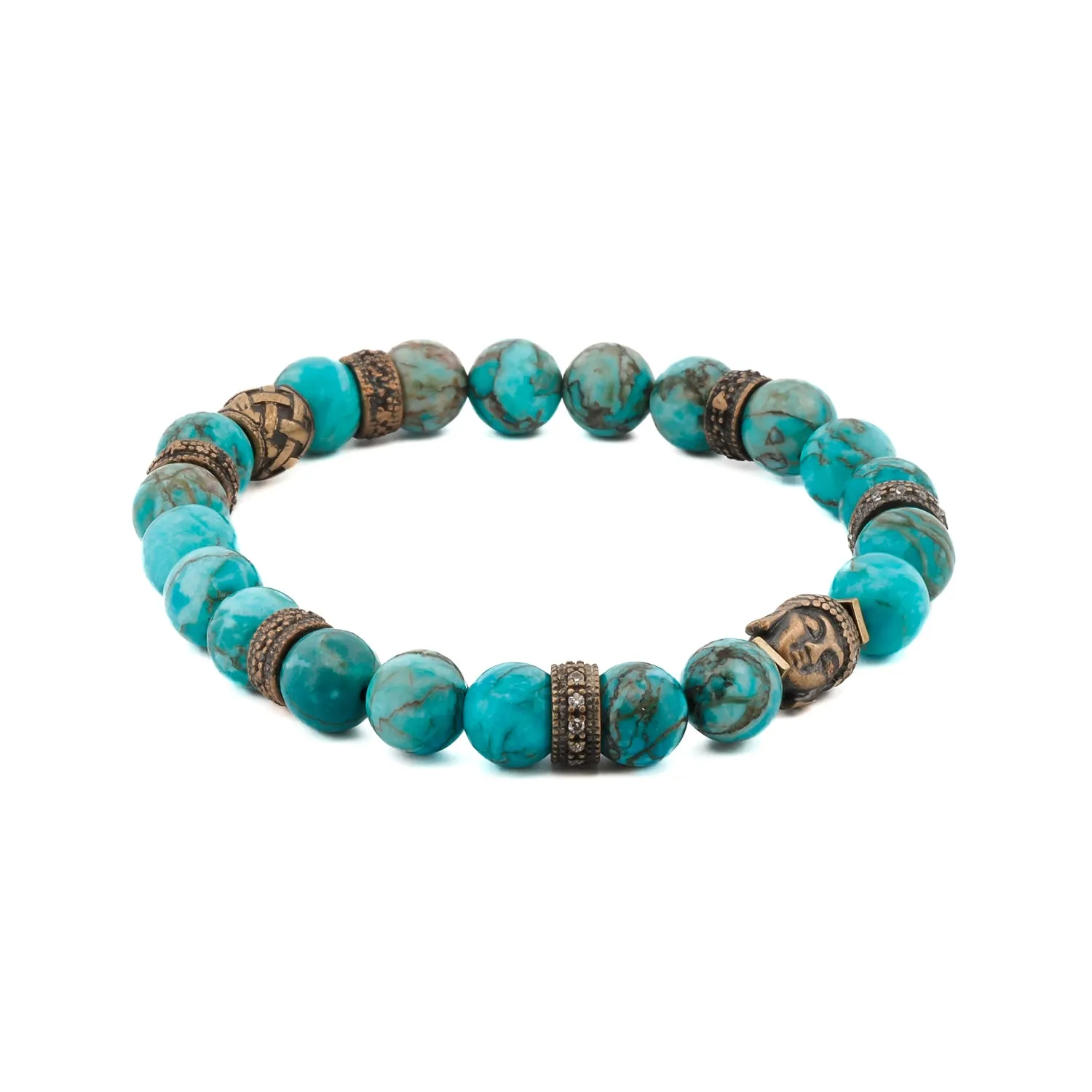 Turquoise Stone & Buddha Bead Hope Bracelet
