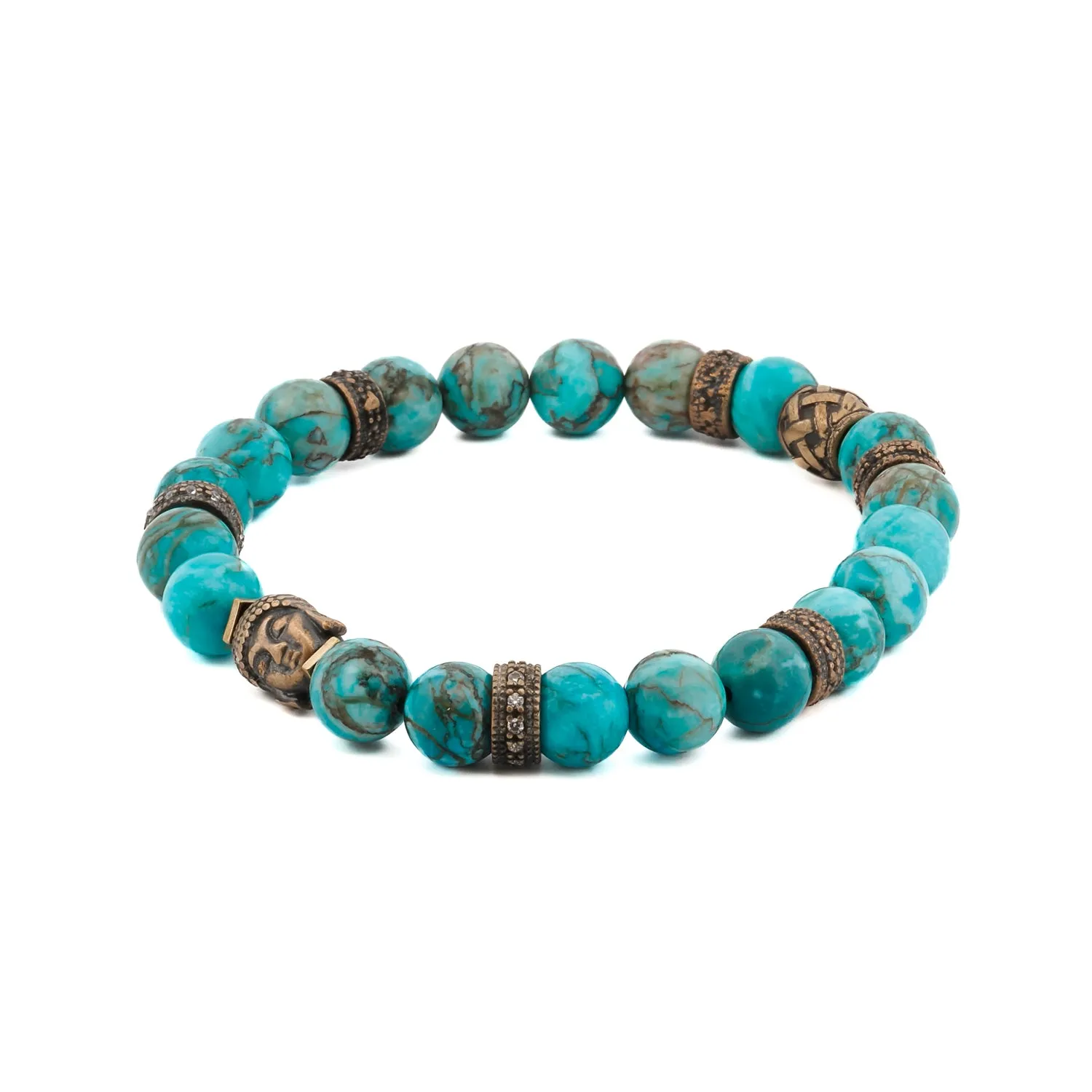 Turquoise Stone & Buddha Bead Hope Bracelet