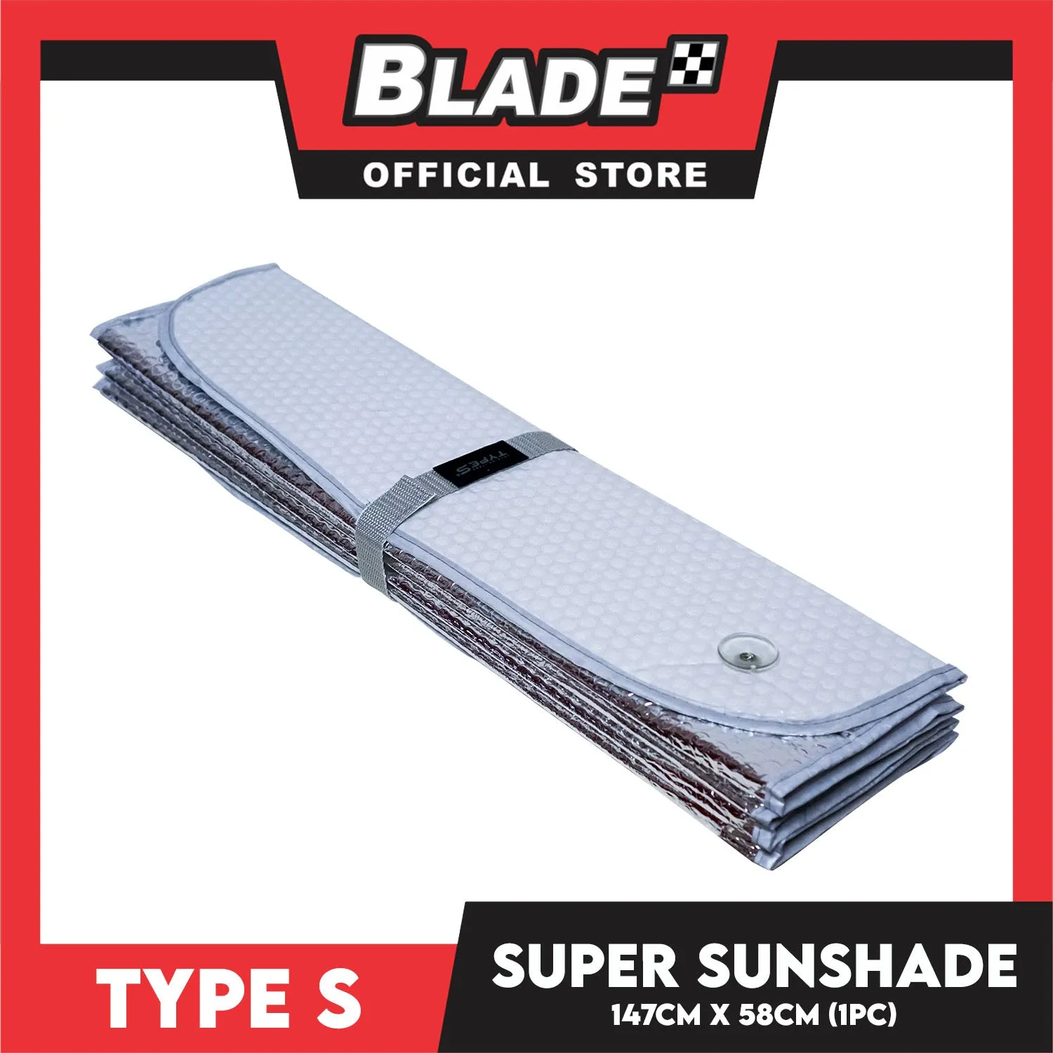 Type S Super Sunshade 147cm x 58cm Form Fitting Design, UV Blocker And Ultra Reflective 1pc T12510
