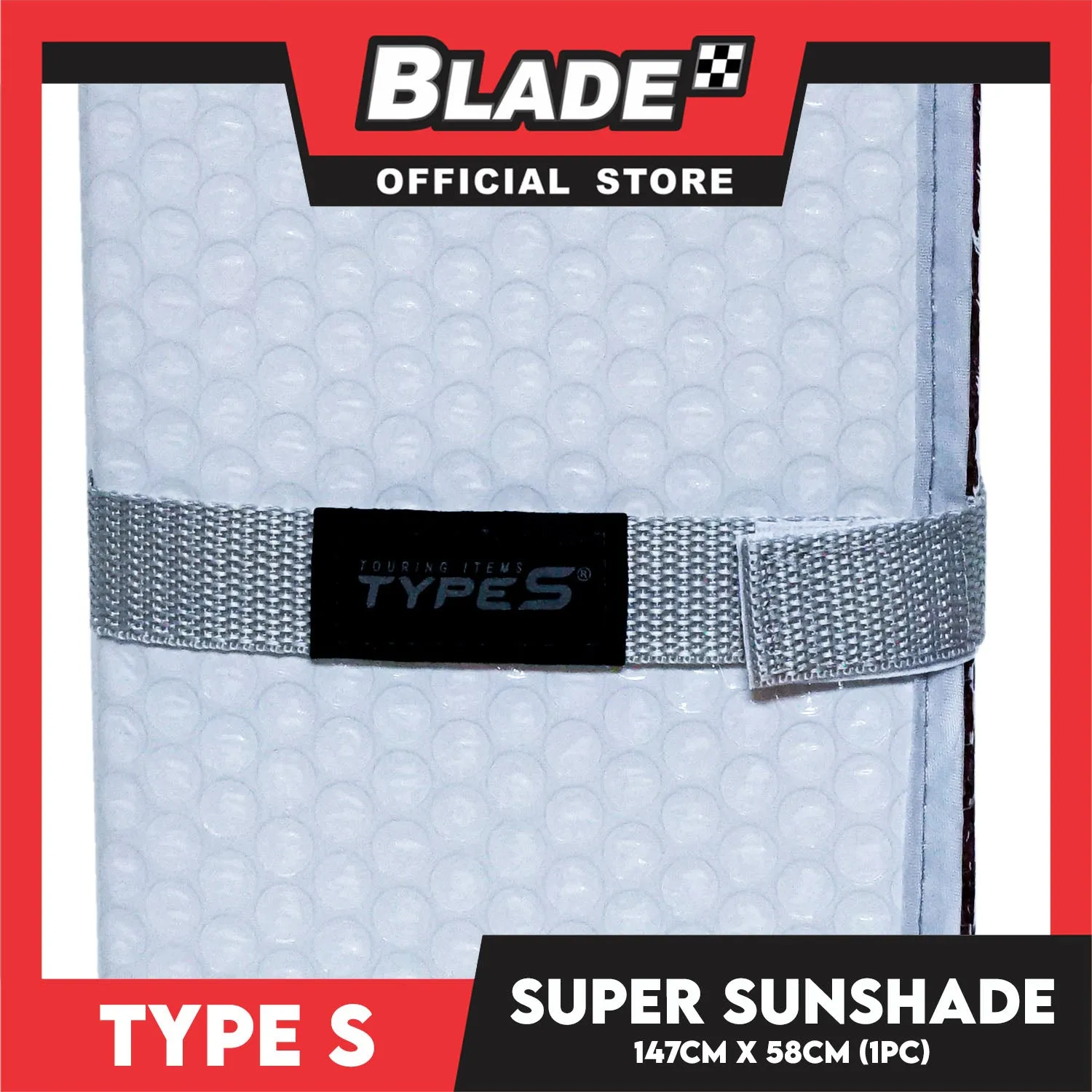 Type S Super Sunshade 147cm x 58cm Form Fitting Design, UV Blocker And Ultra Reflective 1pc T12510