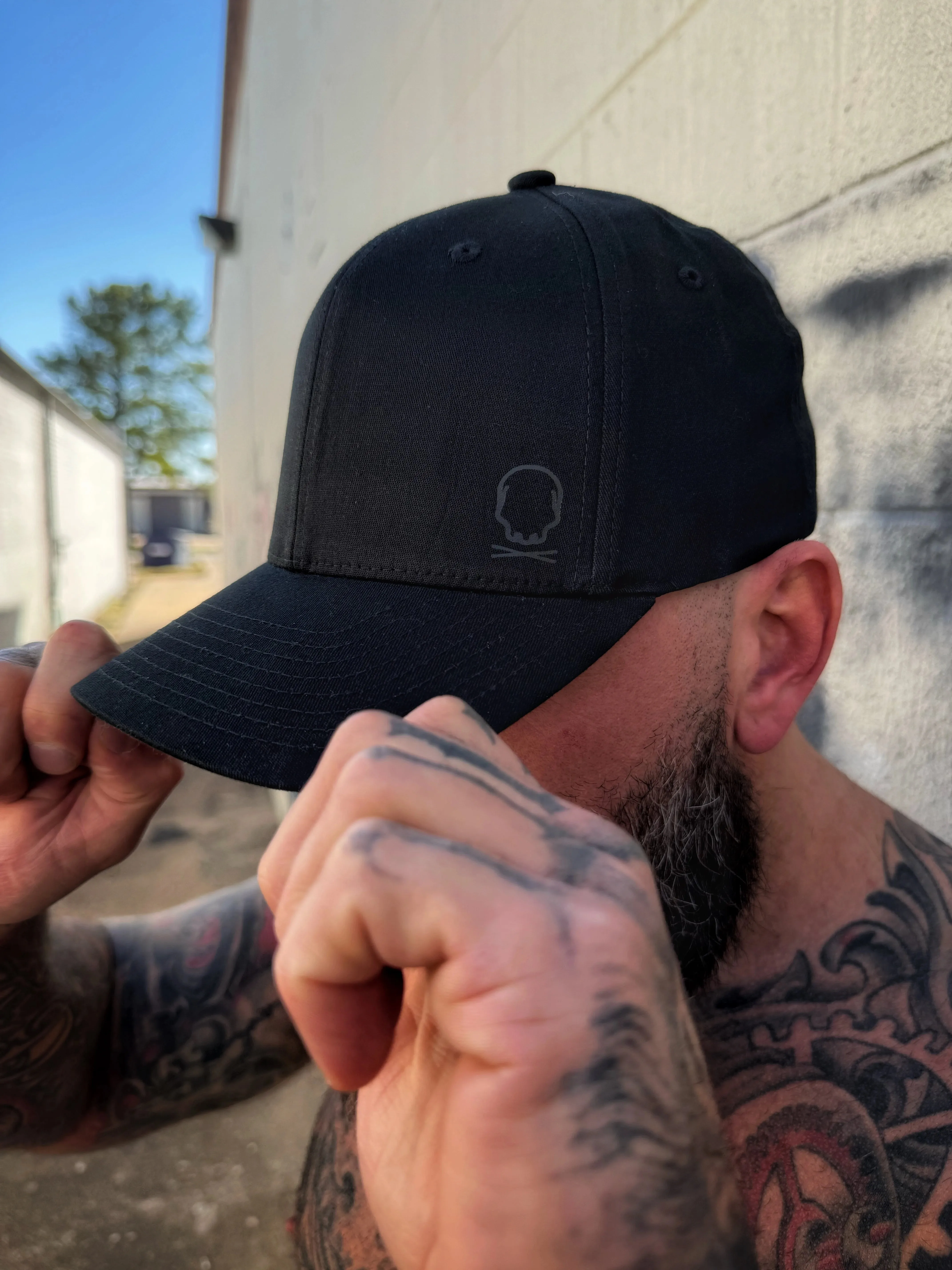 USA FLAG BLACK SIDE STYLE FLEXFIT COTTON HAT
