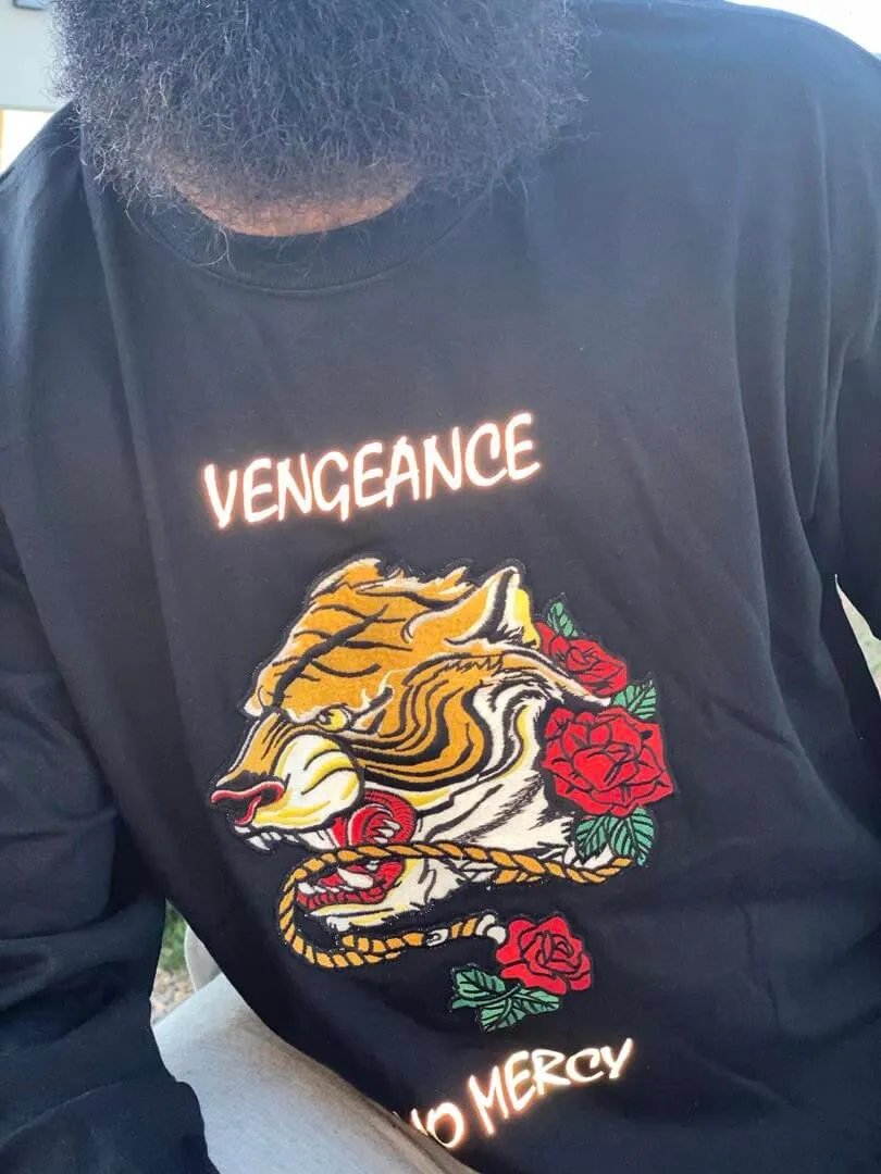 Vengeance/No Mercy Tiger | Black Long Sleeve Tee